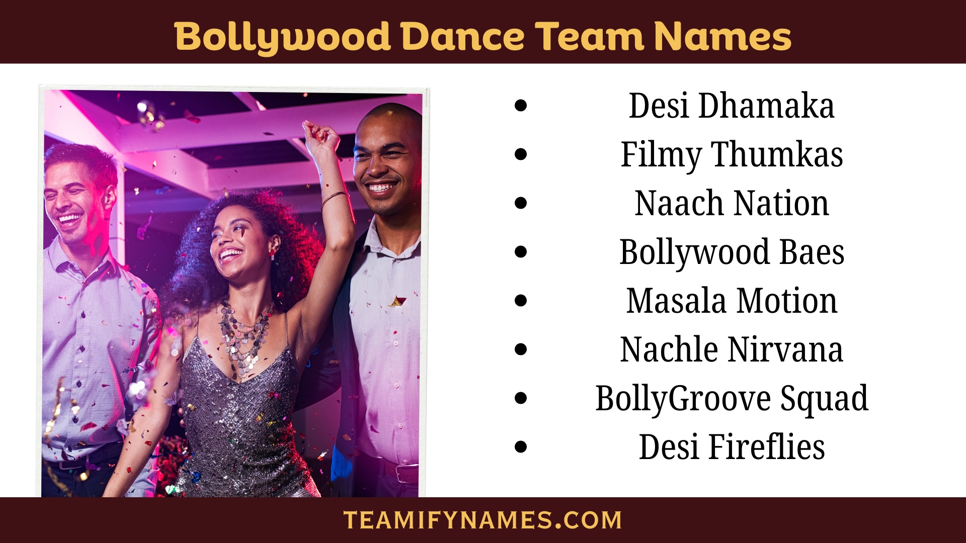 Bollywood Dance Team Names