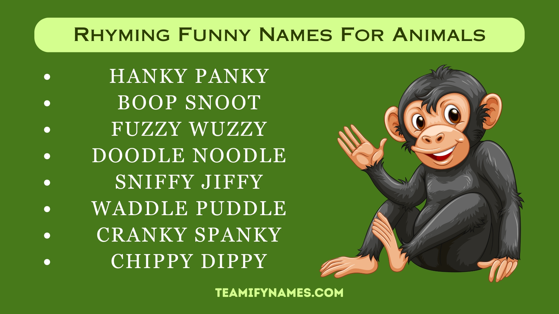 Rhyming Funny Names For Animals