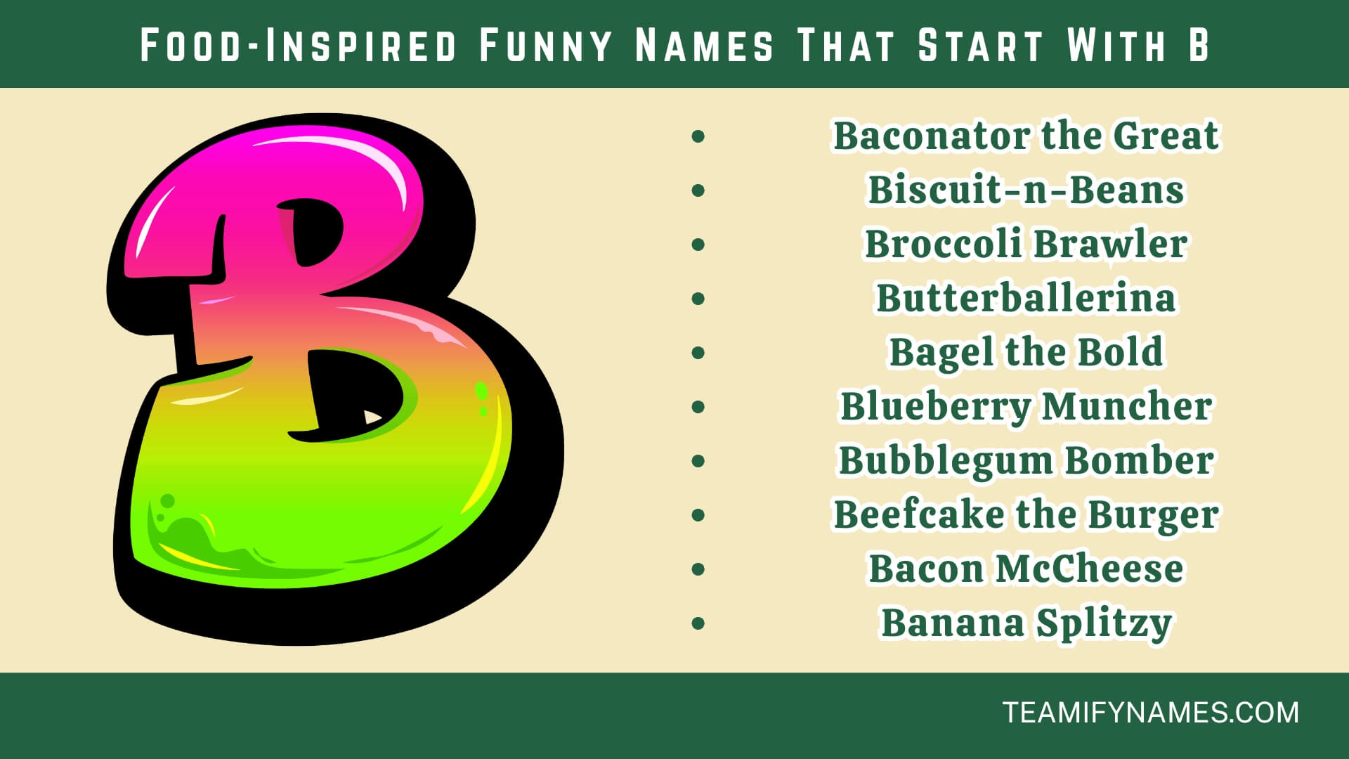 Food-Inspired Funny Names That Start With B