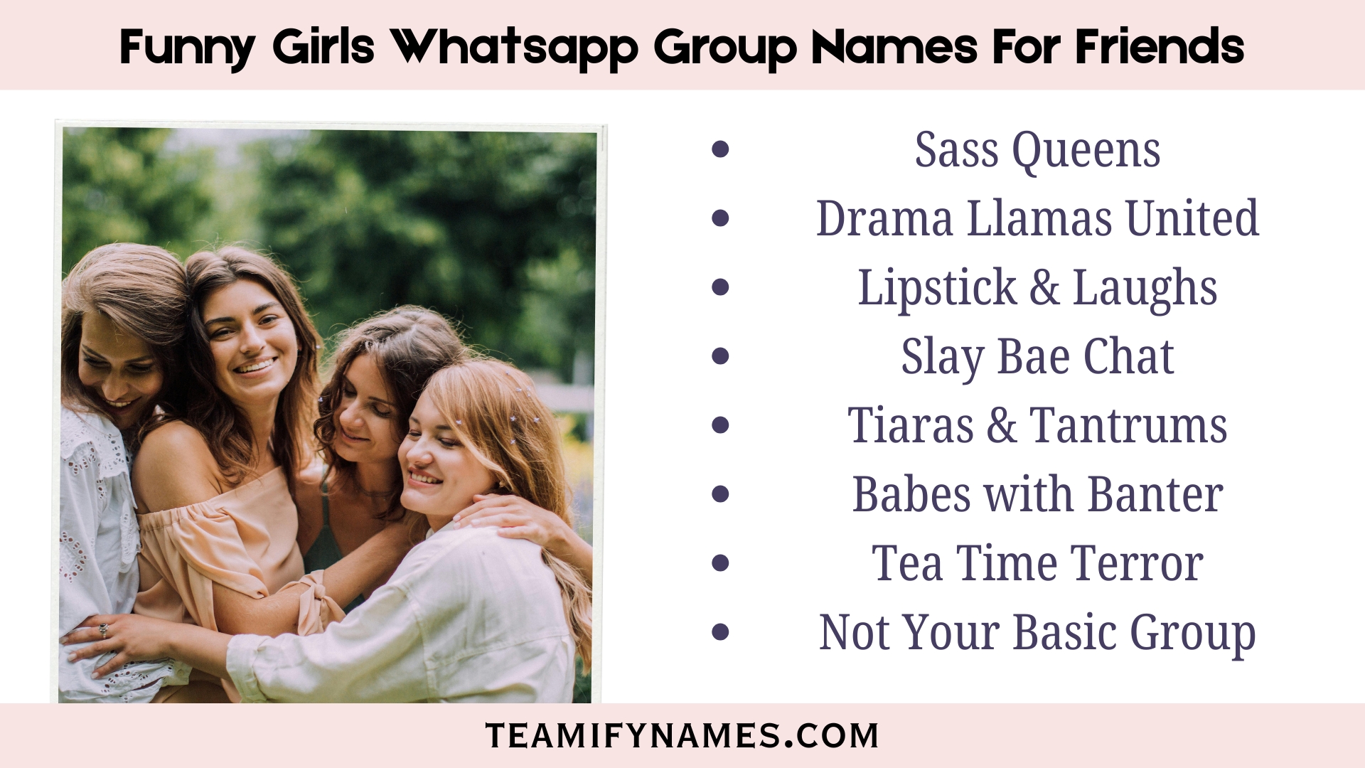 Funny Girls Whatsapp Group Names For Friends