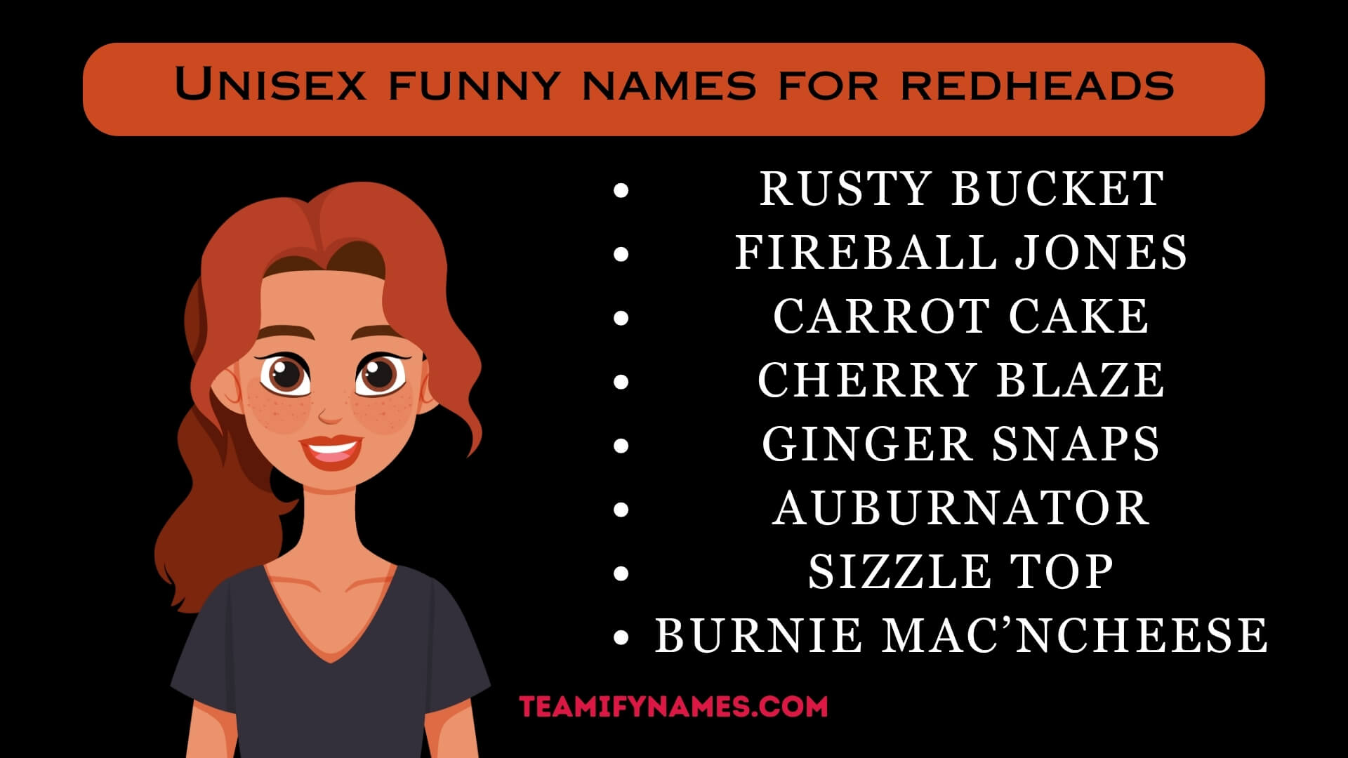 Unisex funny names for redheads