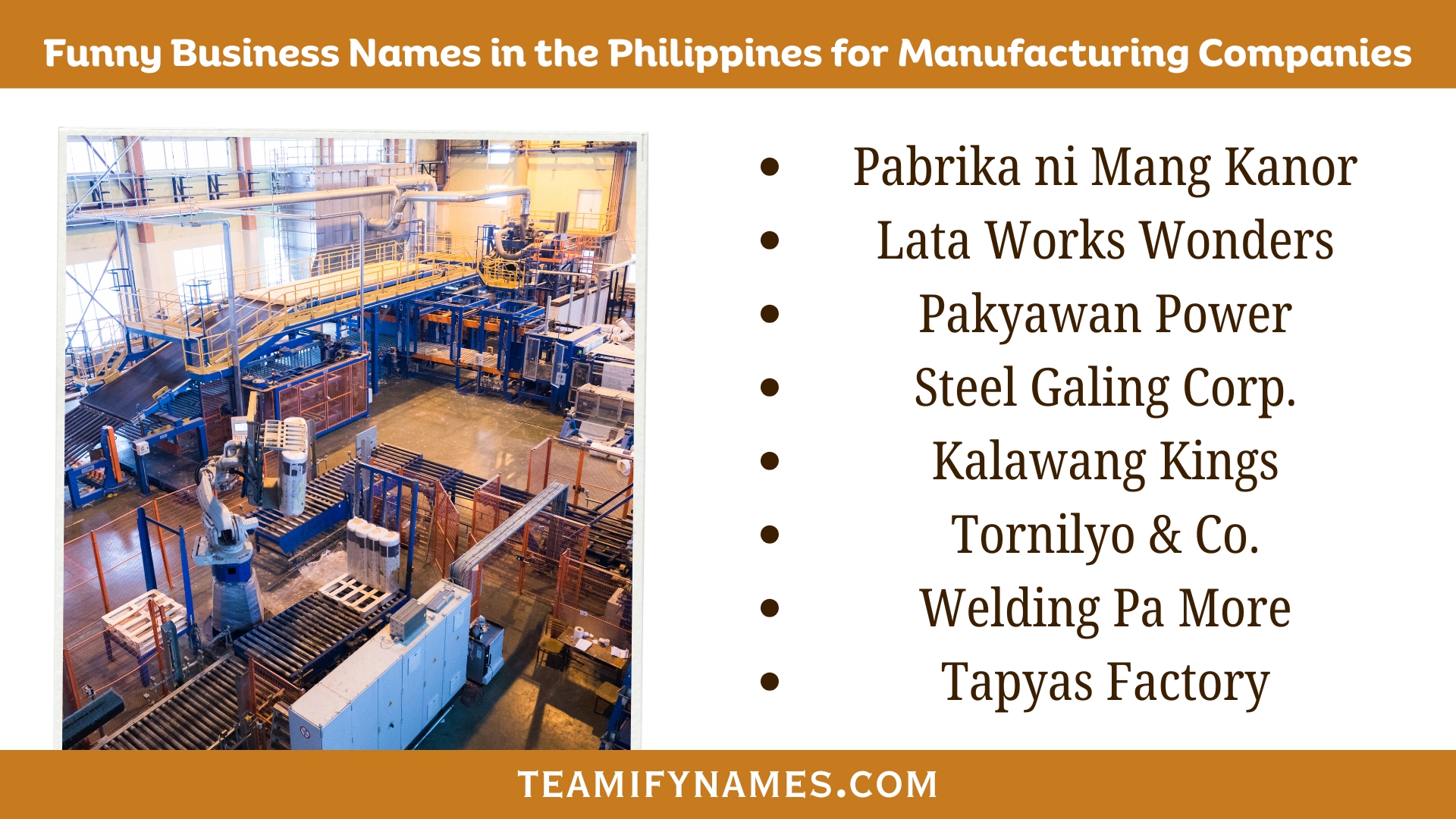 Funny Business Names in the Philippines for Manufacturing Companies