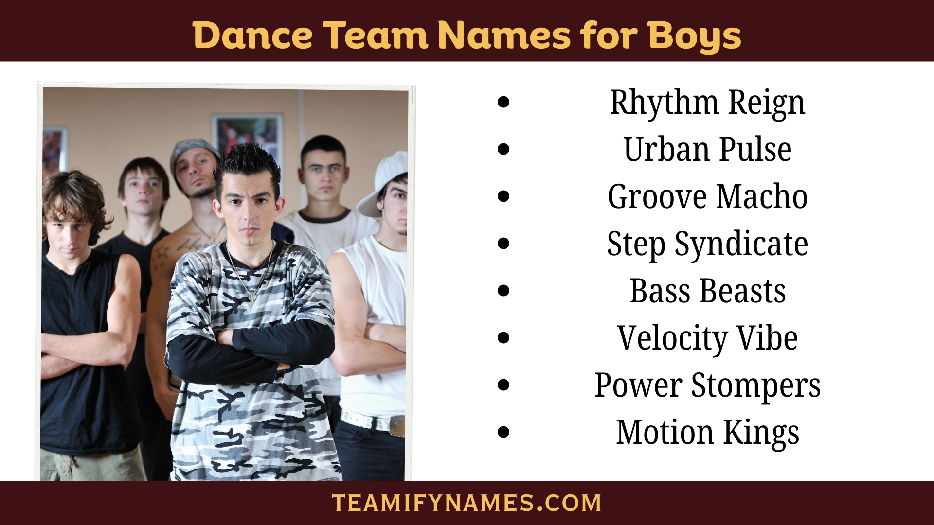 Dance Team Names for Boys