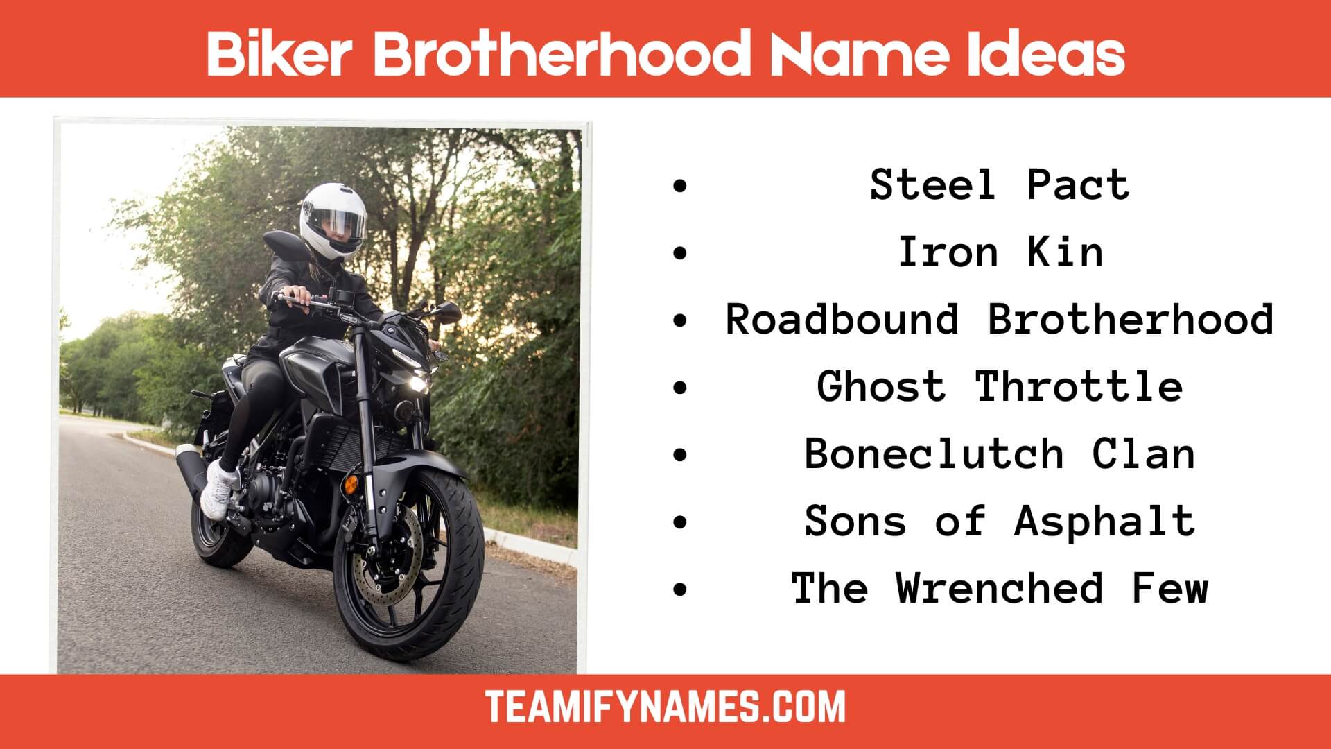 Biker Brotherhood Name Ideas