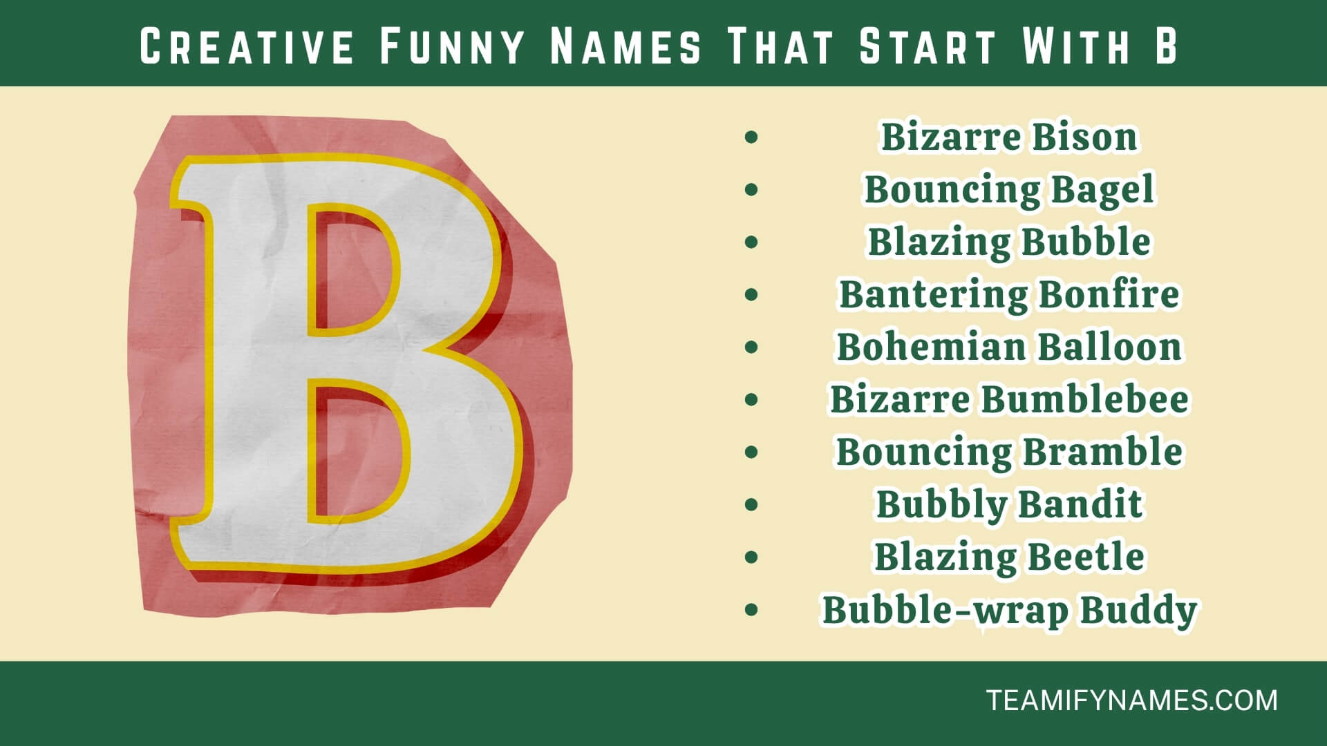 Creative Funny Names That Start With B