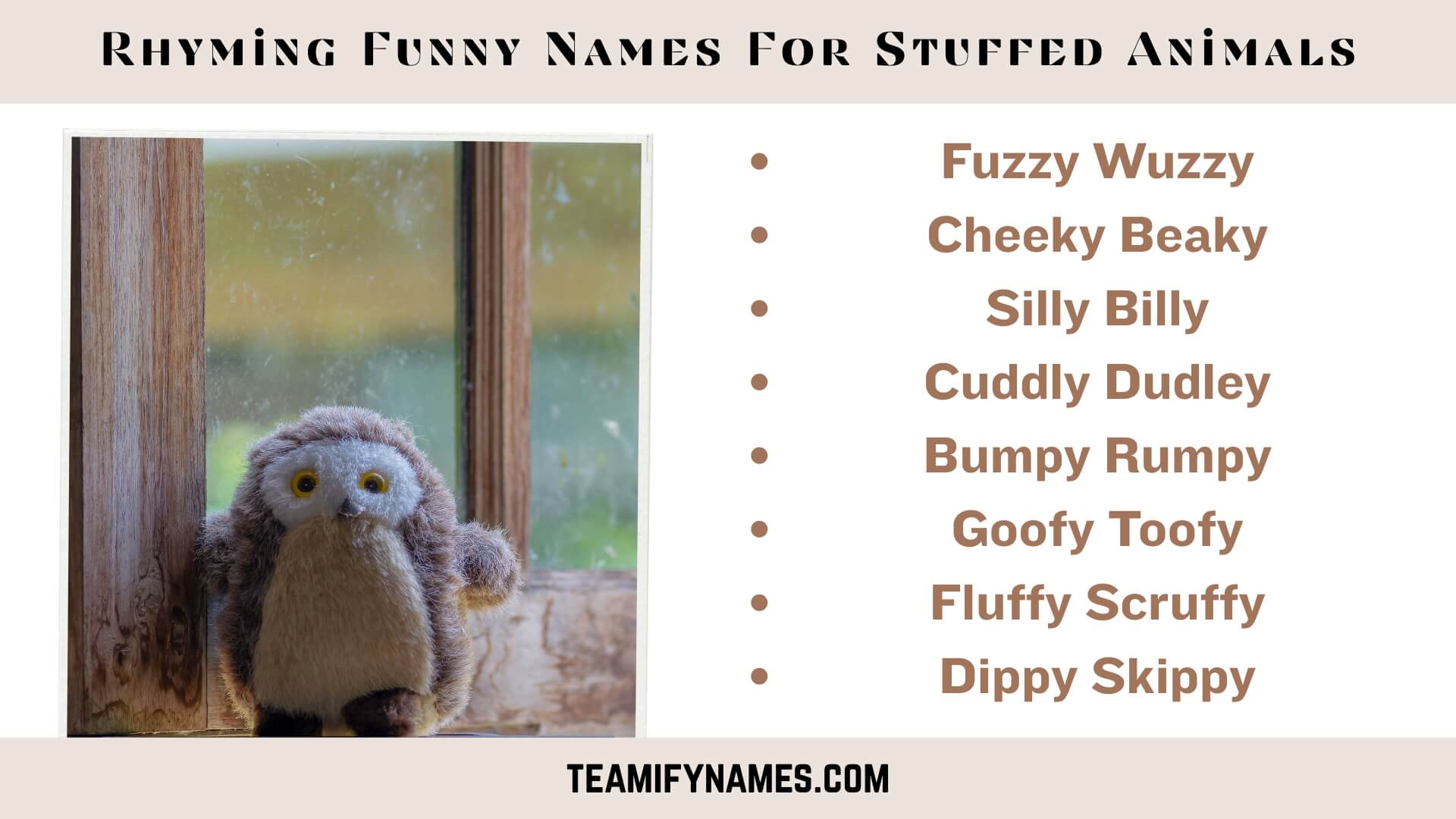 Rhyming Funny Names For Stuffed Animals