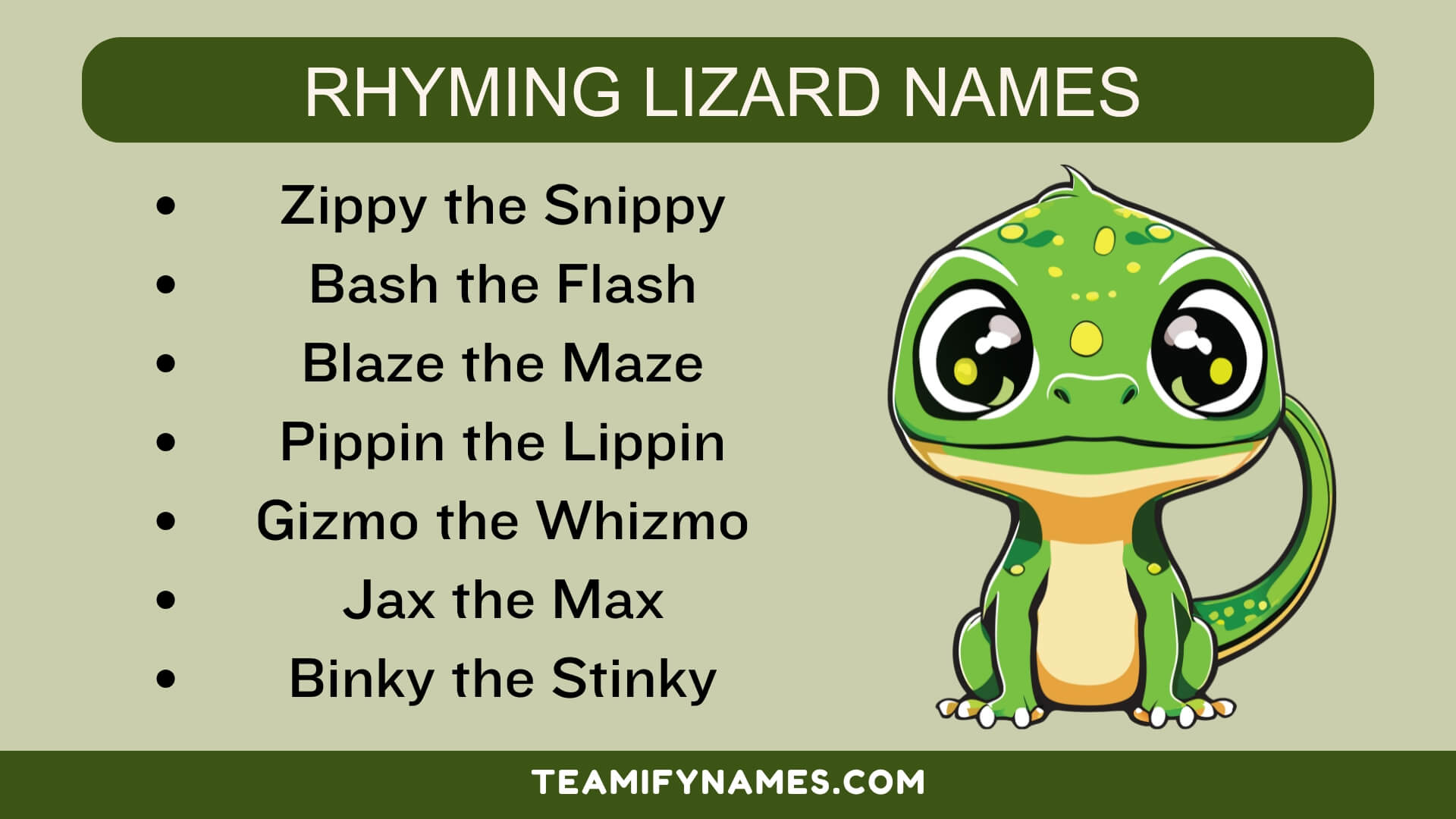 Rhyming Lizard Names