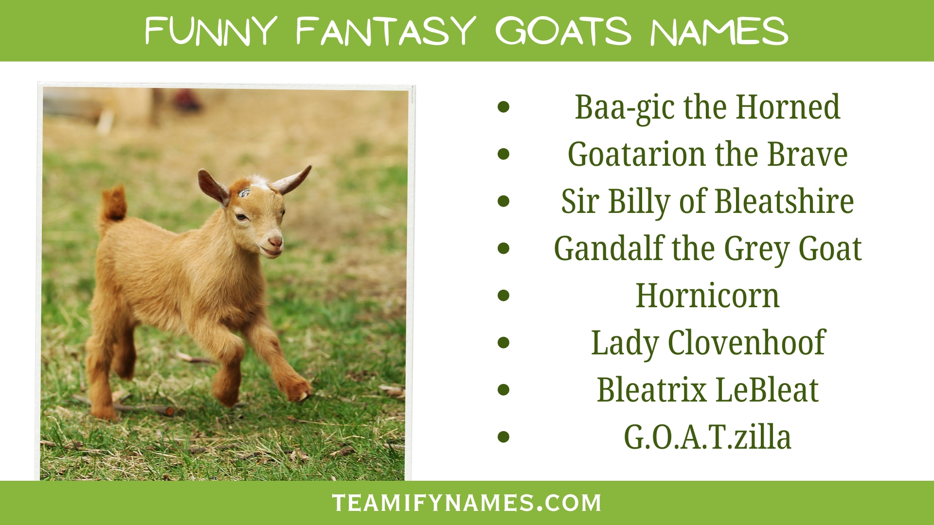 Funny Fantasy Goats Names