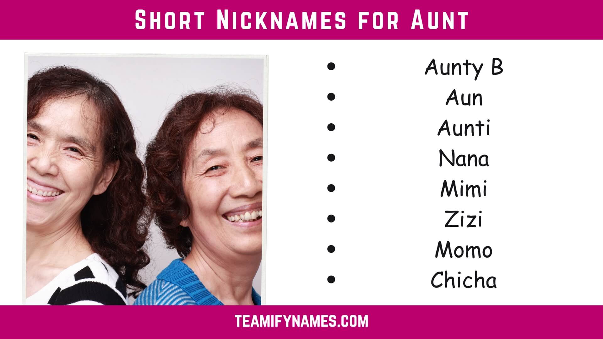 Short Nicknames for Aunt