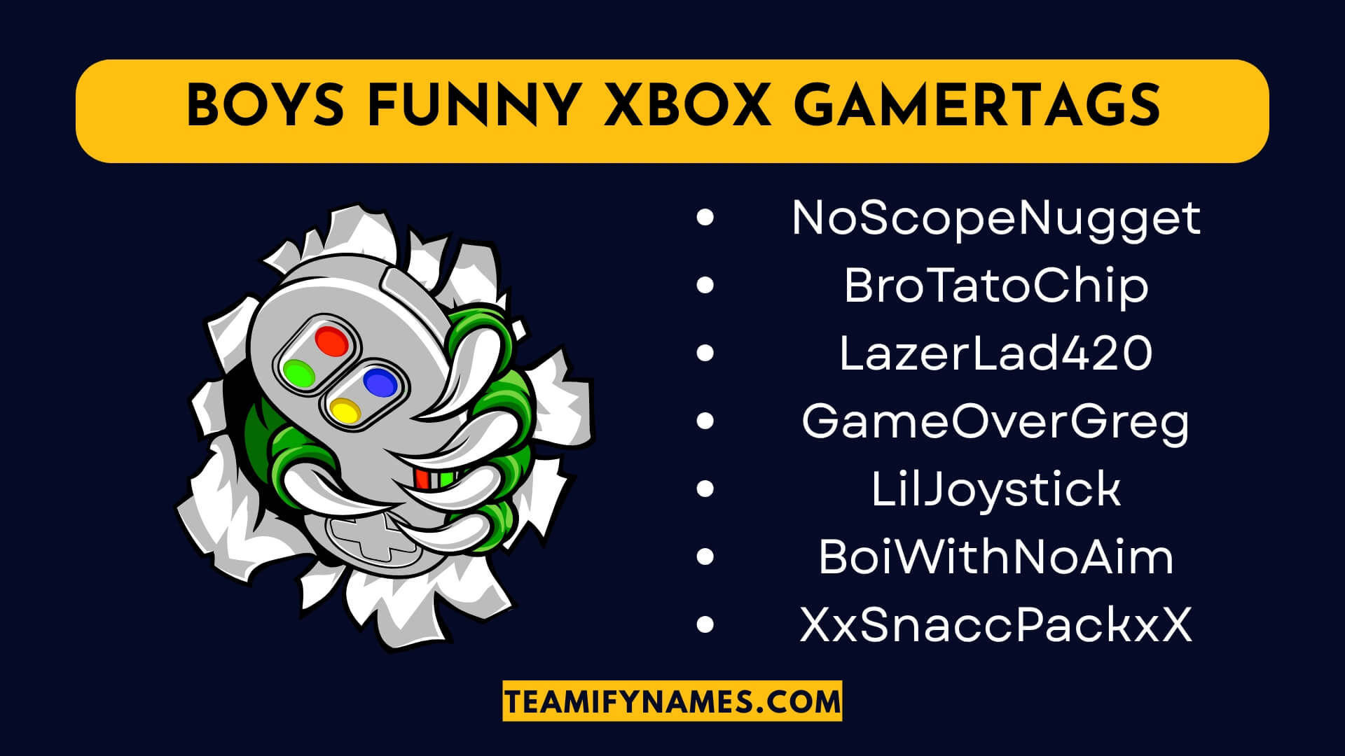 Boys Funny Xbox Gamertags