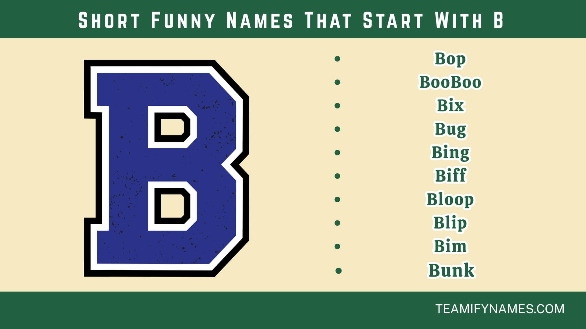 Short Funny Names That Start With B