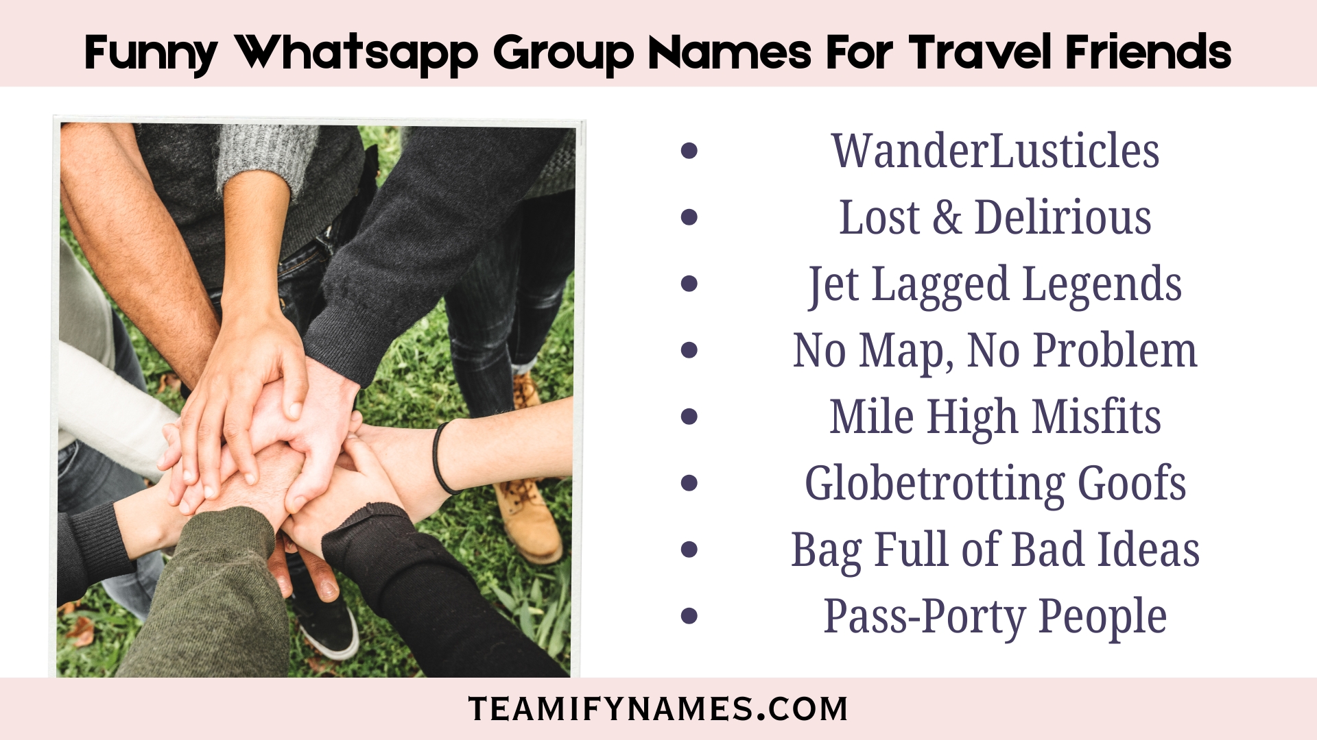 Funny Whatsapp Group Names For Travel Friends