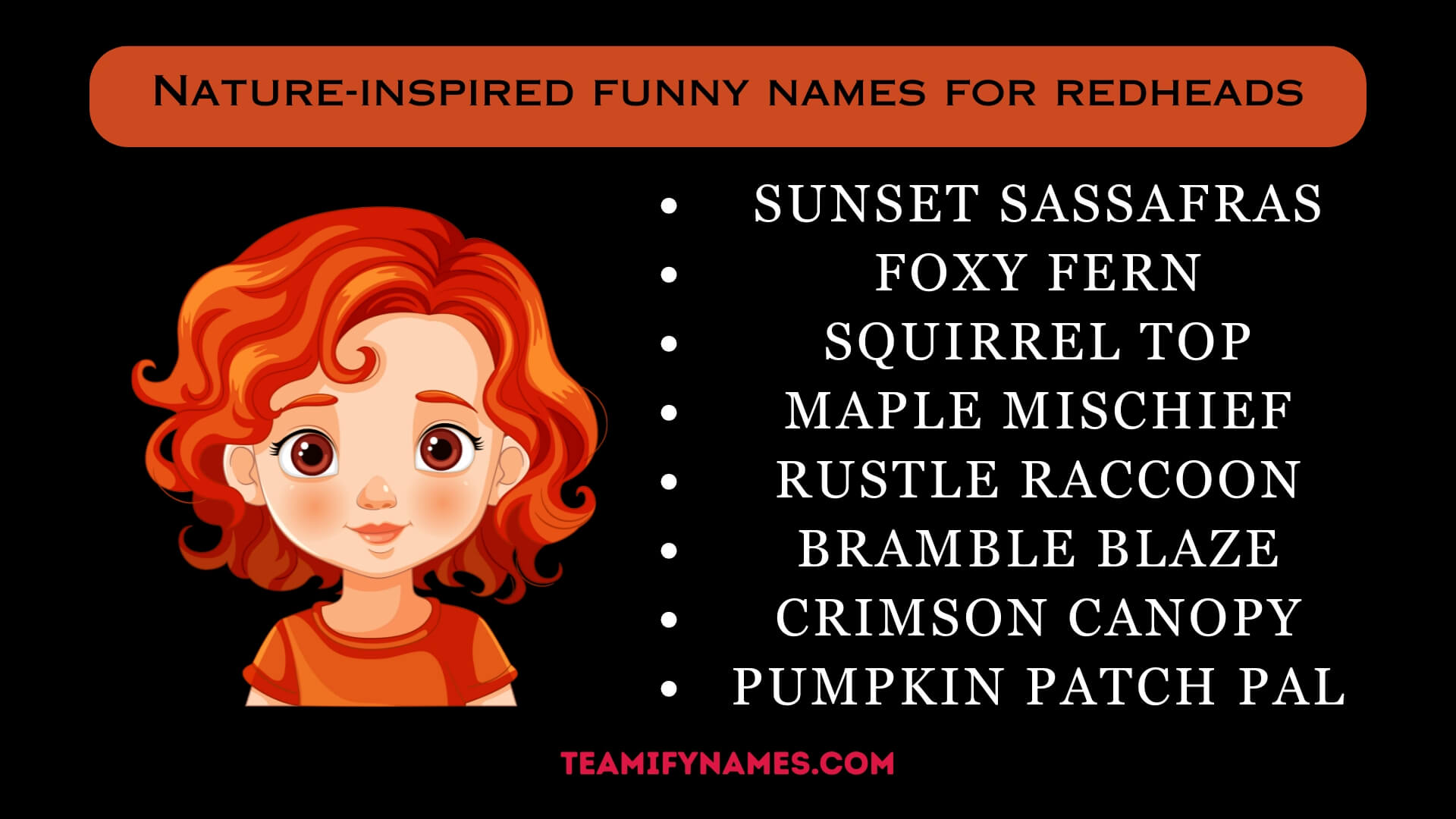 Nature-inspired funny names for redheads
