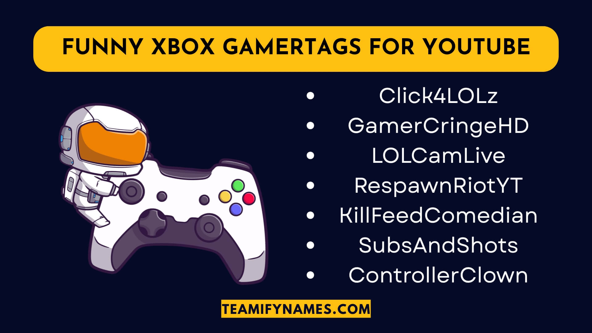 Funny Xbox Gamertags for YouTube