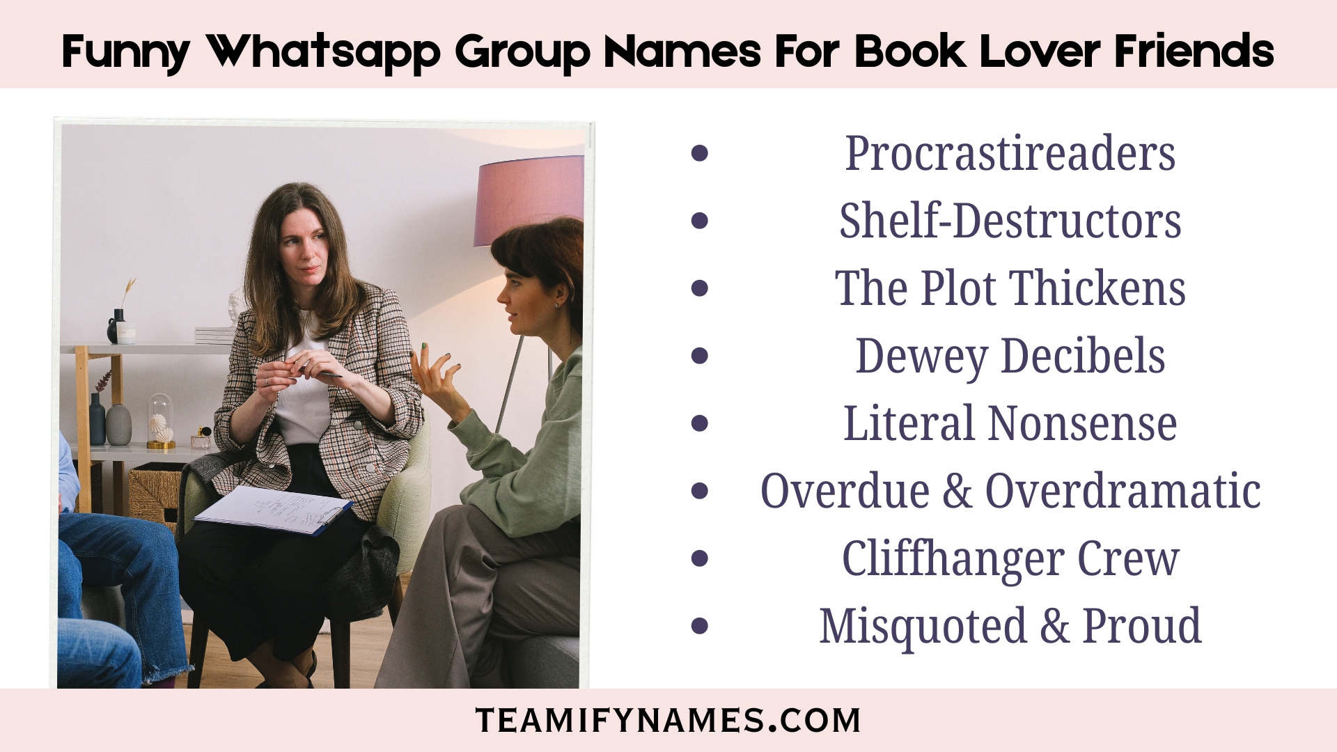 Funny Whatsapp Group Names For Book Lover Friends
