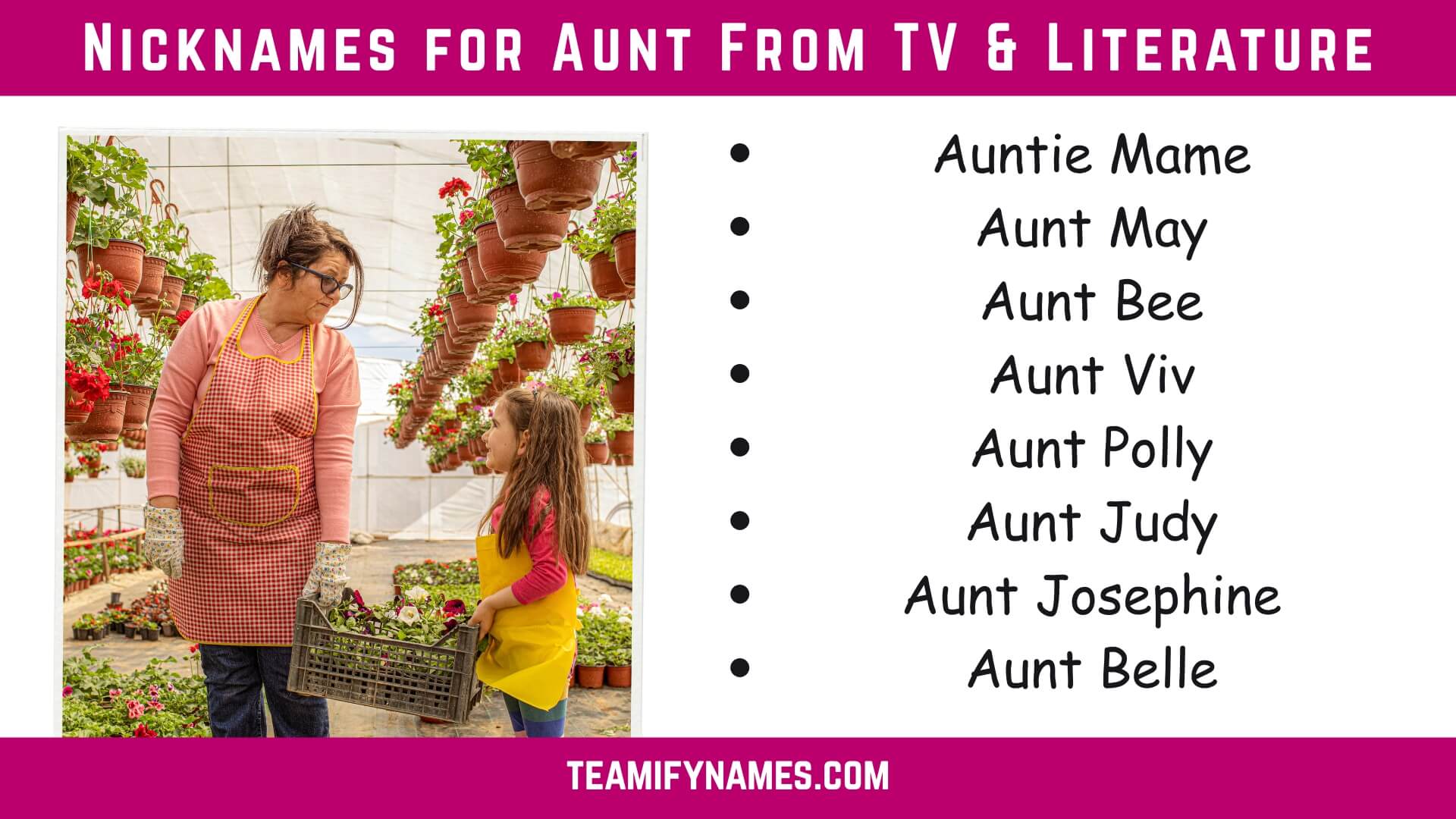 Nicknames for Aunt From TV & Literature