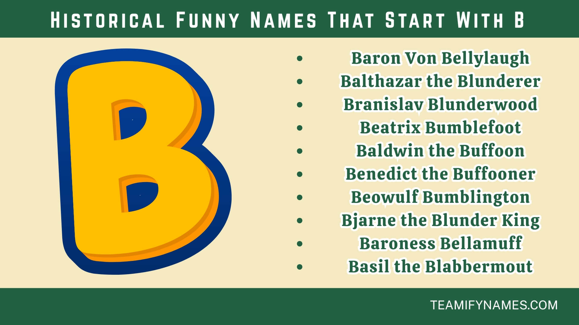 Historical Funny Names That Start With B