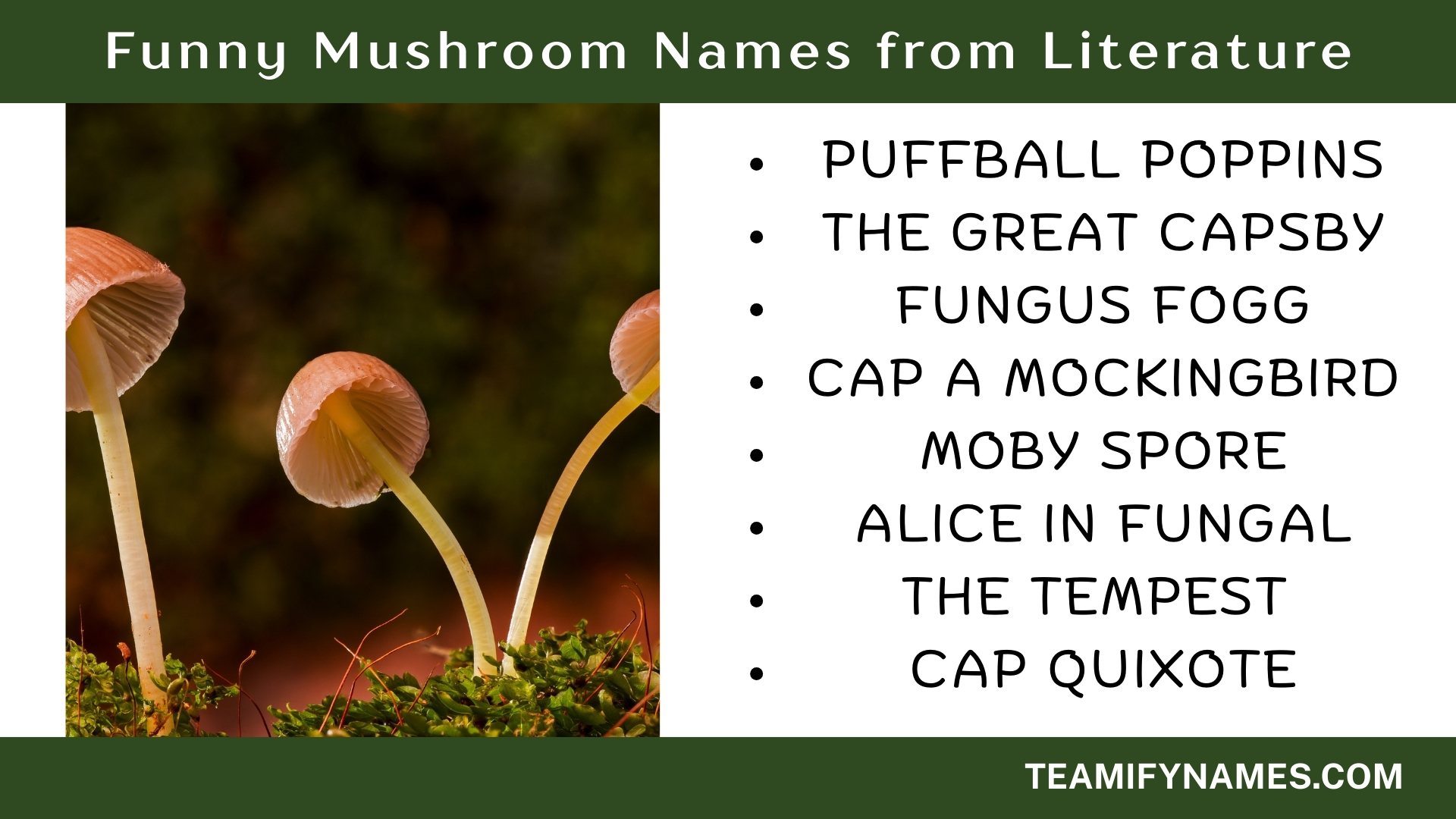 Funny Mushroom Names from Literature