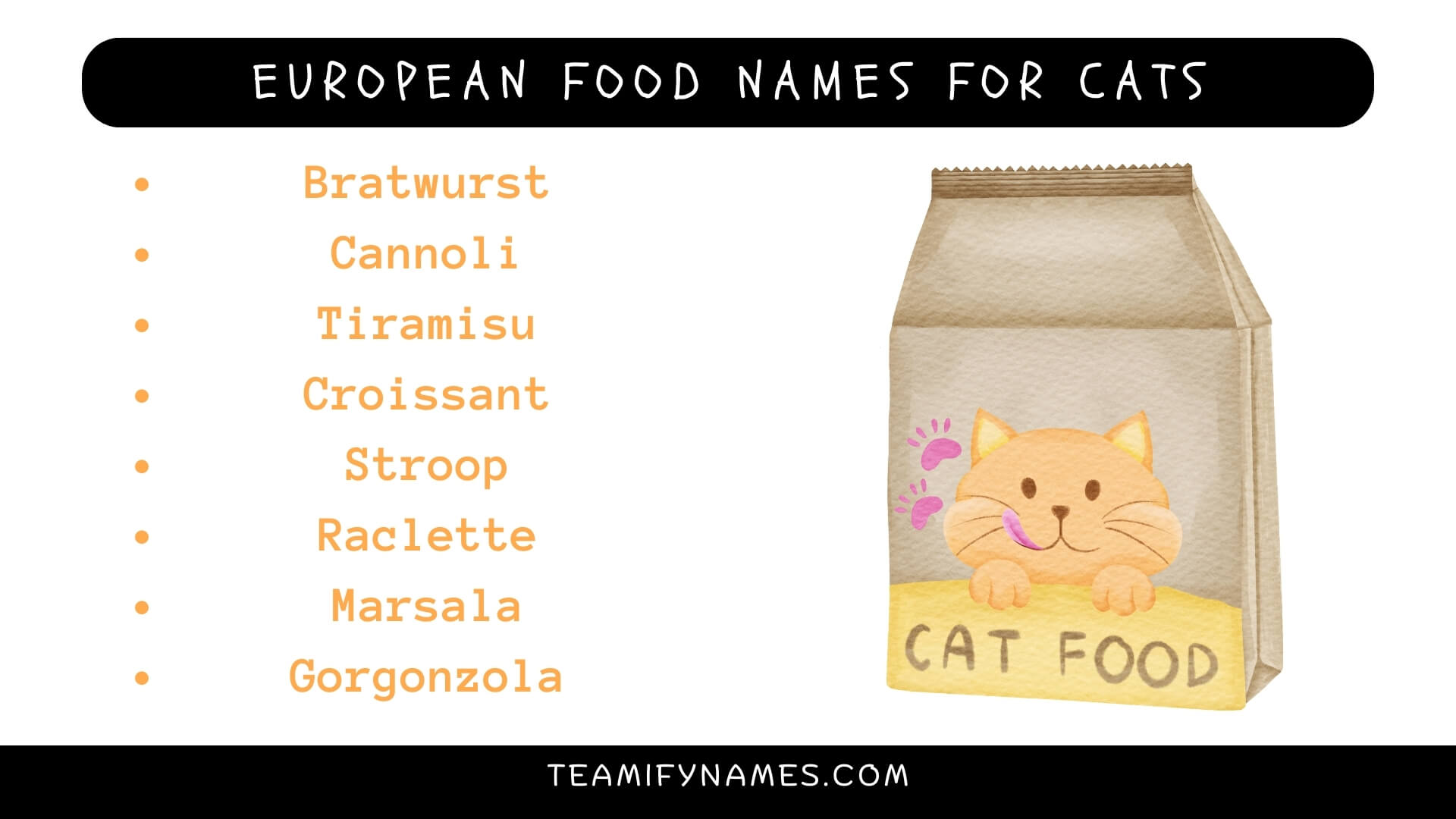 European Food Names for Cats