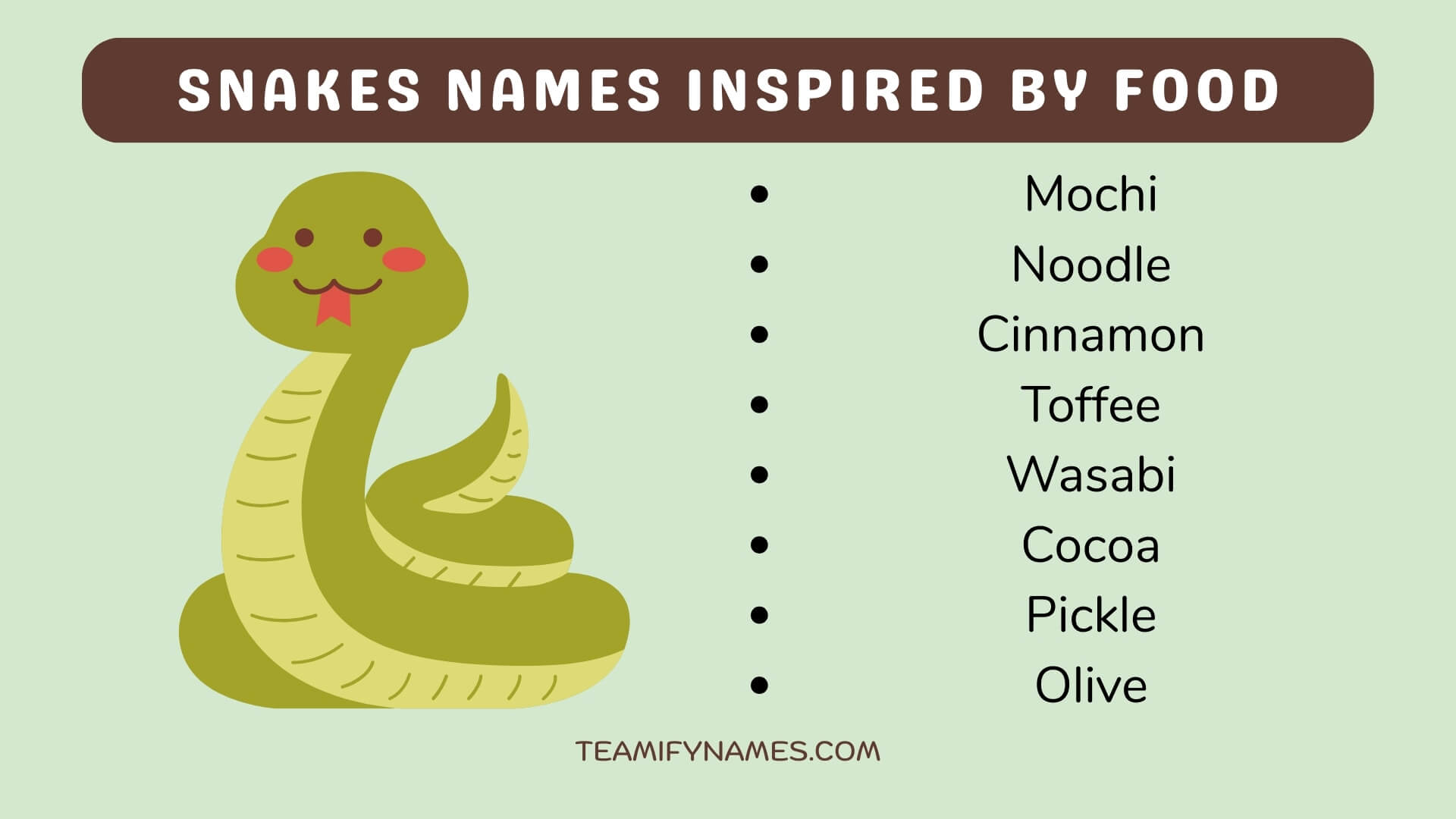 Snakes Names Inspired By Food