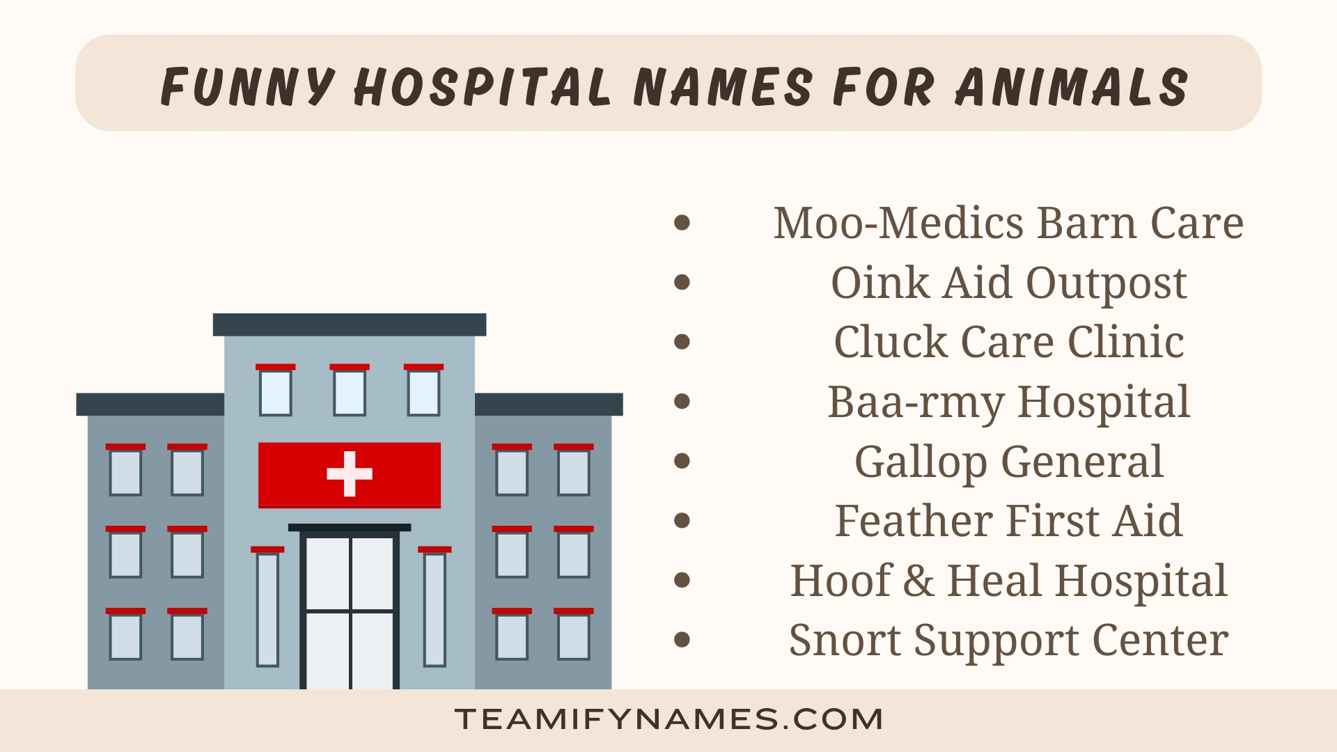 Funny Hospital Names for Animals