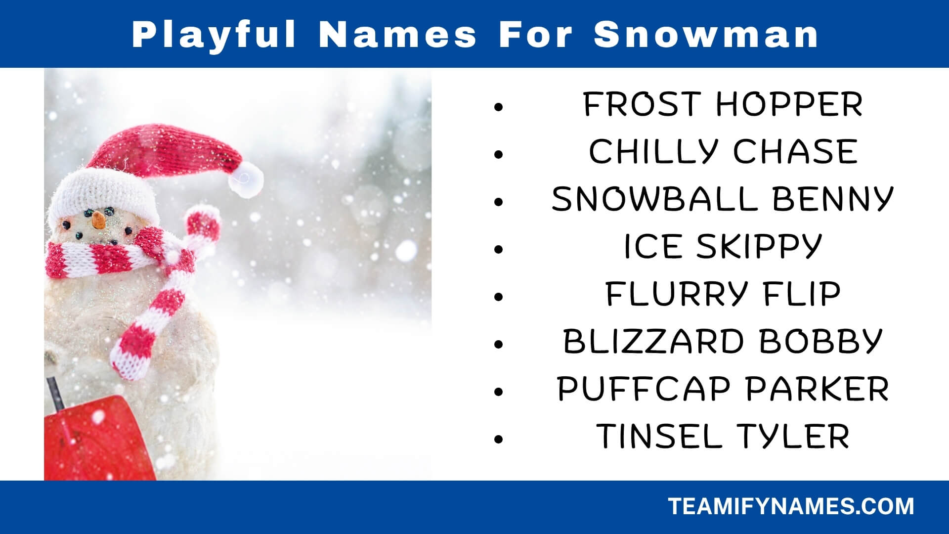 Playful Names For Snowman