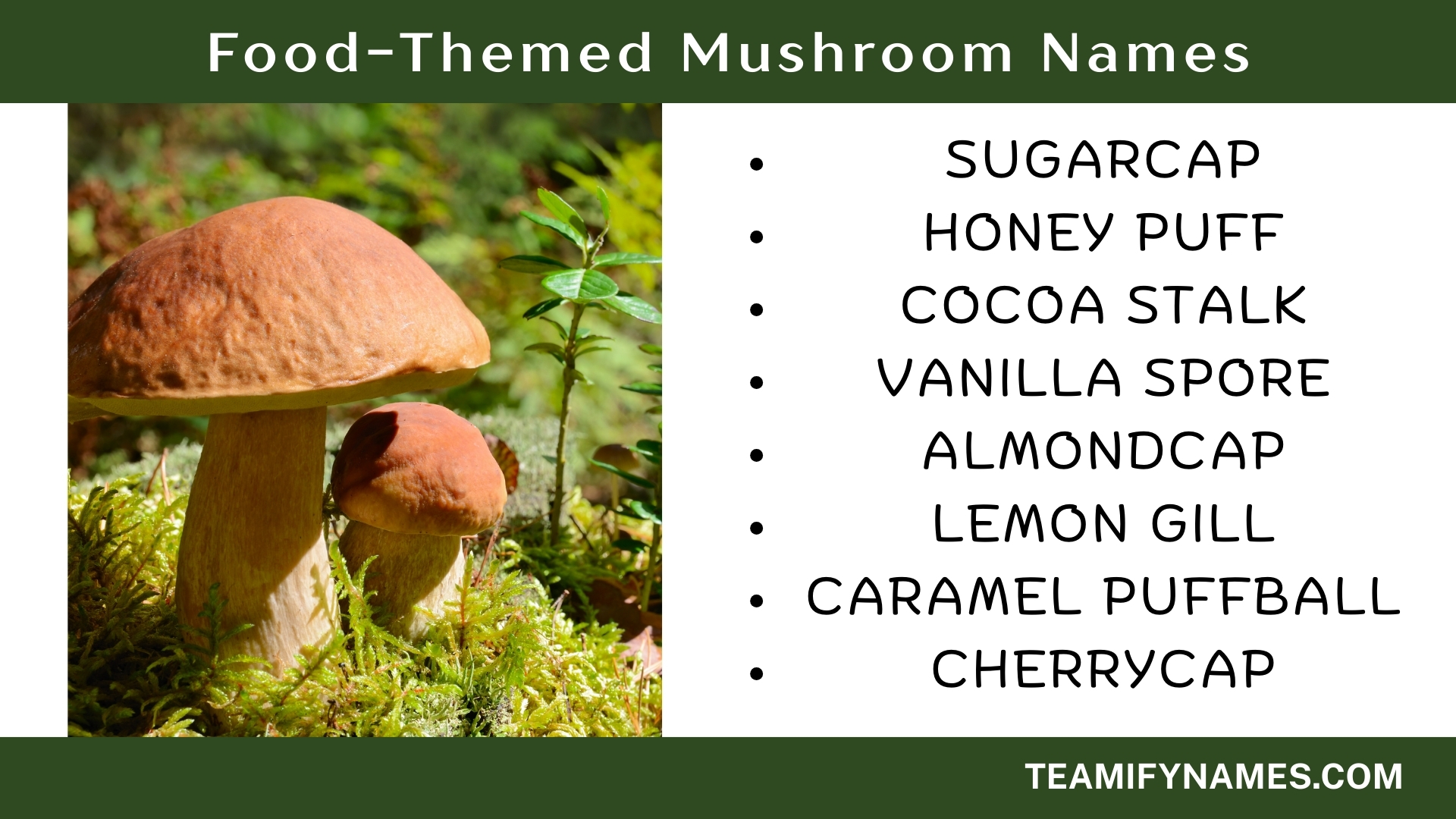 Food-Themed Mushroom Names