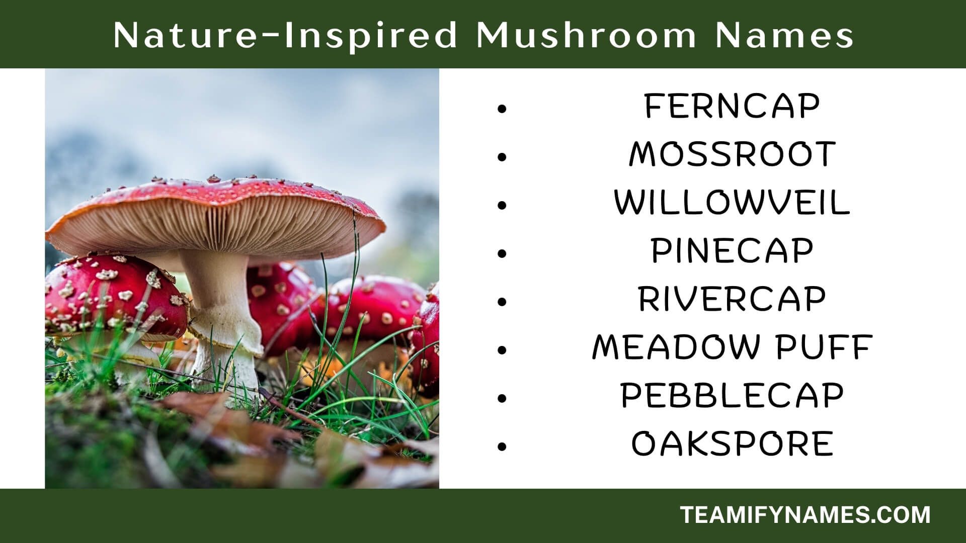 Nature-Inspired Mushroom Names