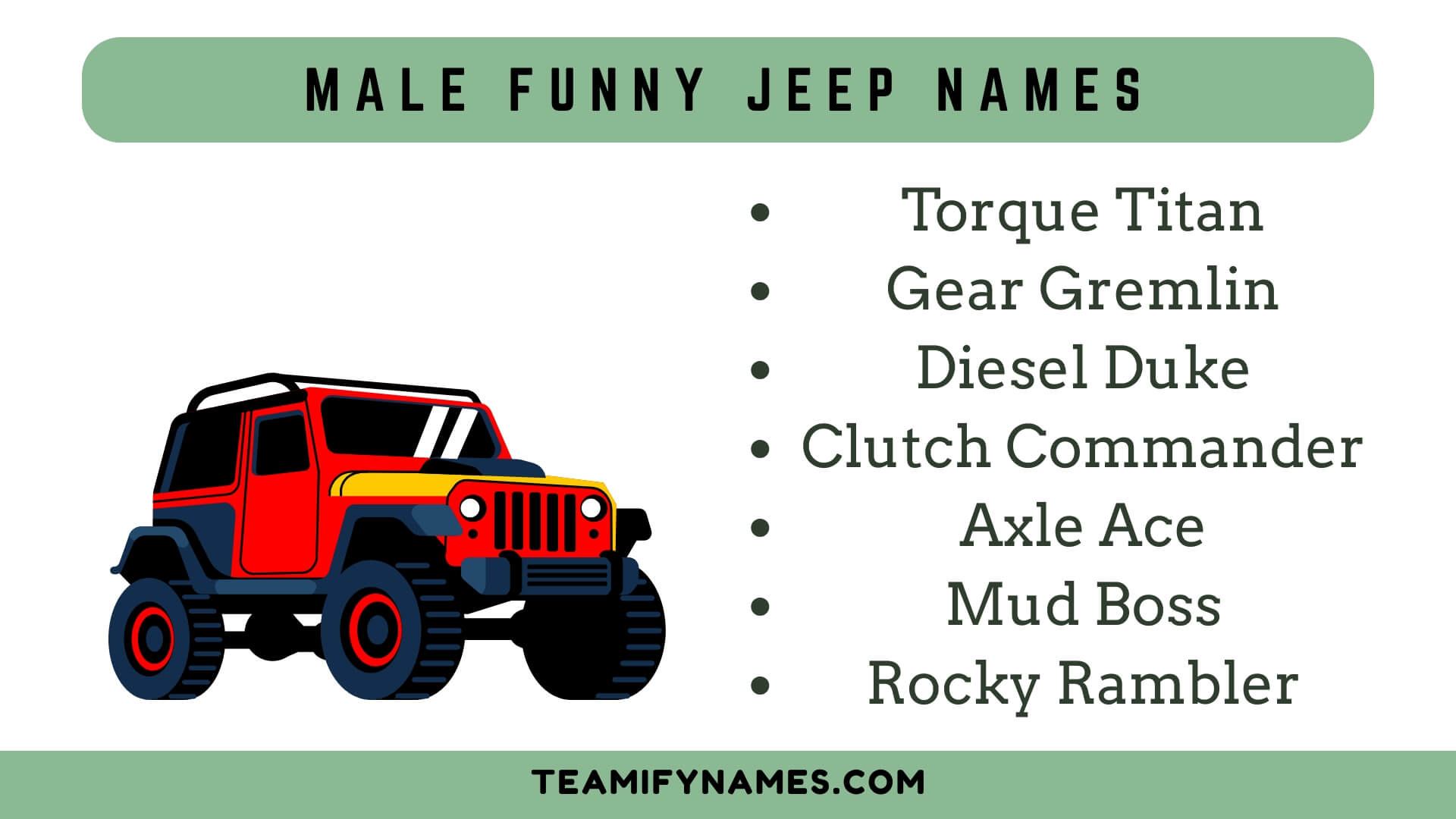 Male Funny Jeep Names