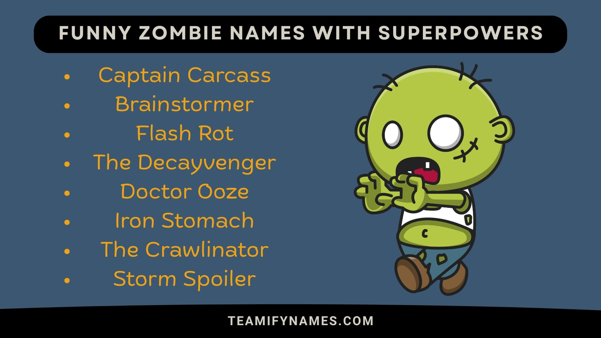 Funny Zombie Names with Superpowers