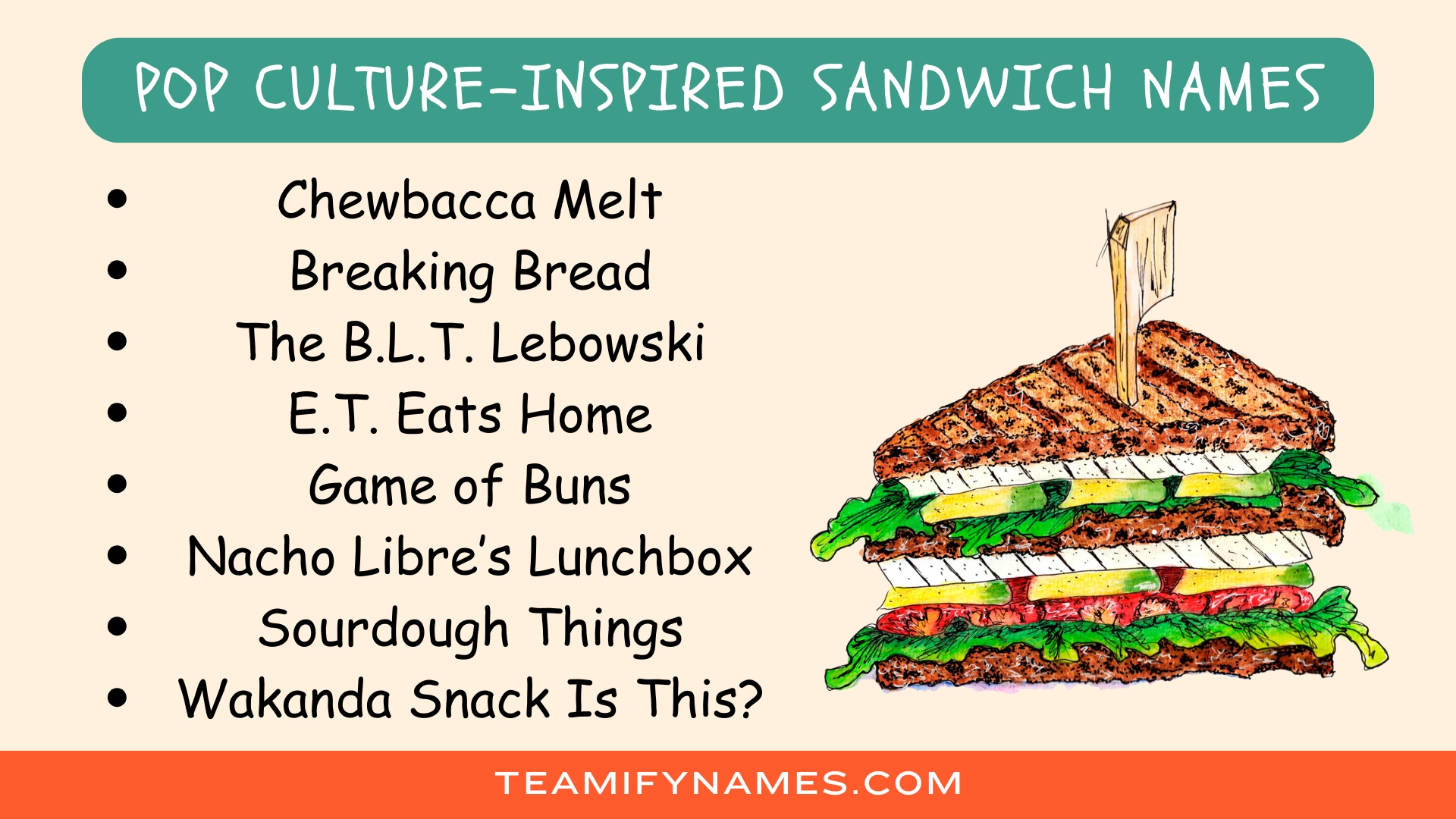 Pop Culture-Inspired Sandwich Names