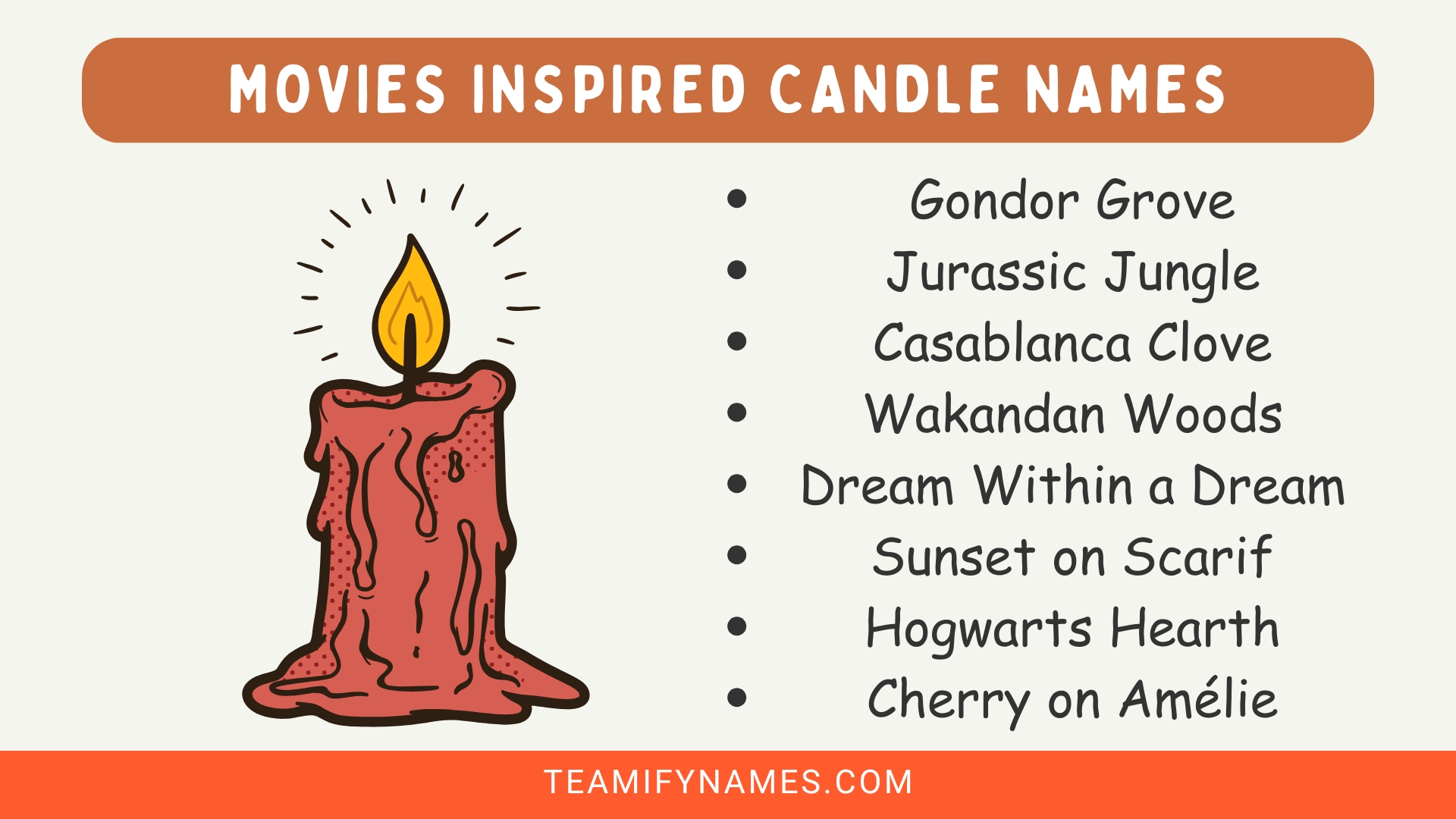 Movies Inspired Candle Names
