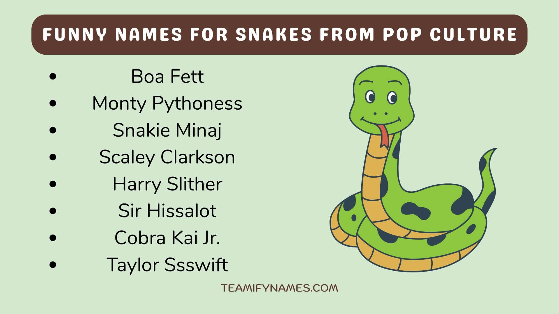 Funny Names For Snakes From Pop Culture
