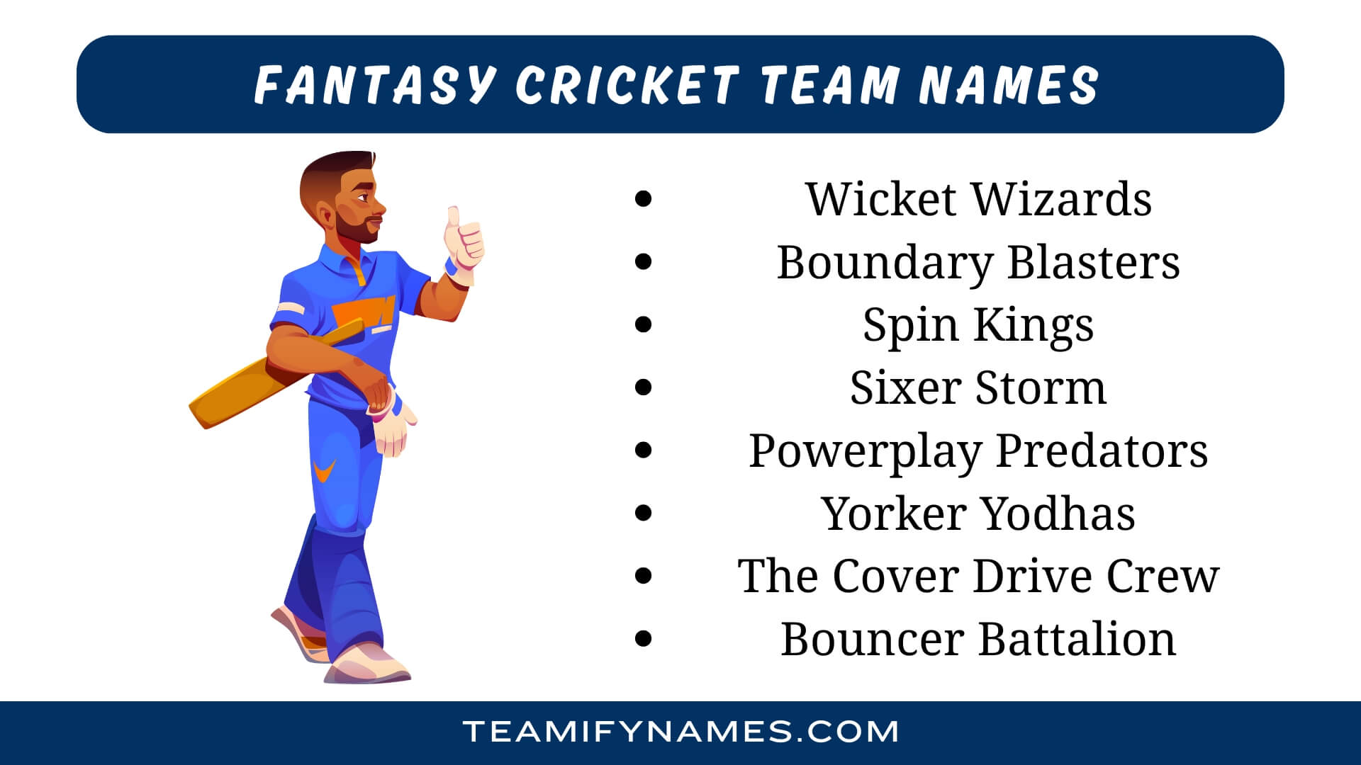 Fantasy Cricket Team Names