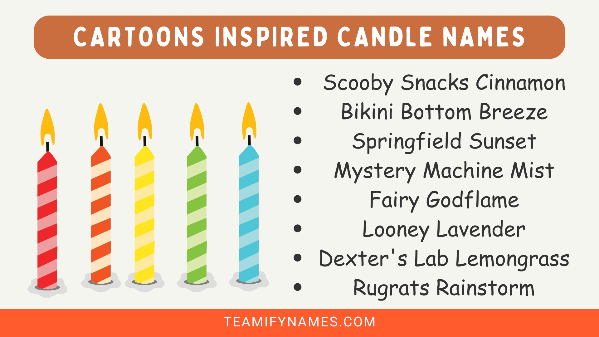 Cartoons Inspired Candle Names
