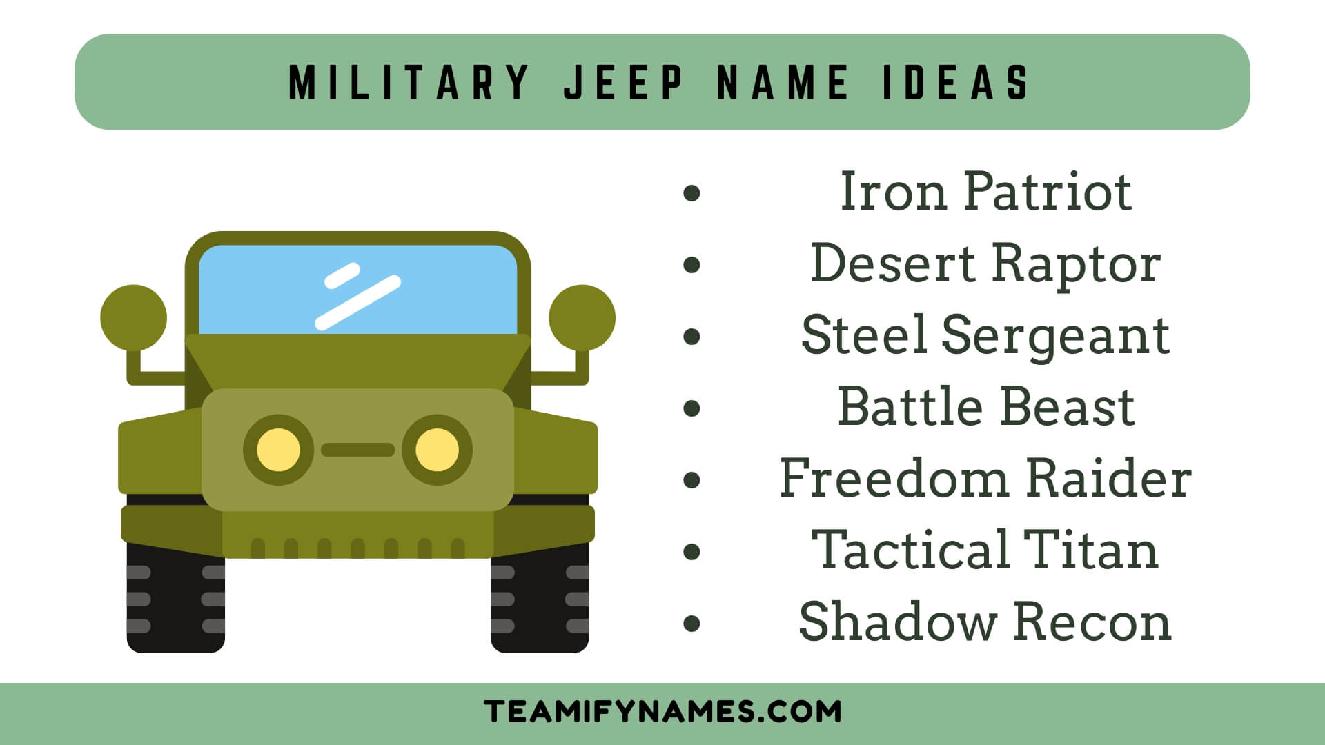Military Jeep Name Ideas