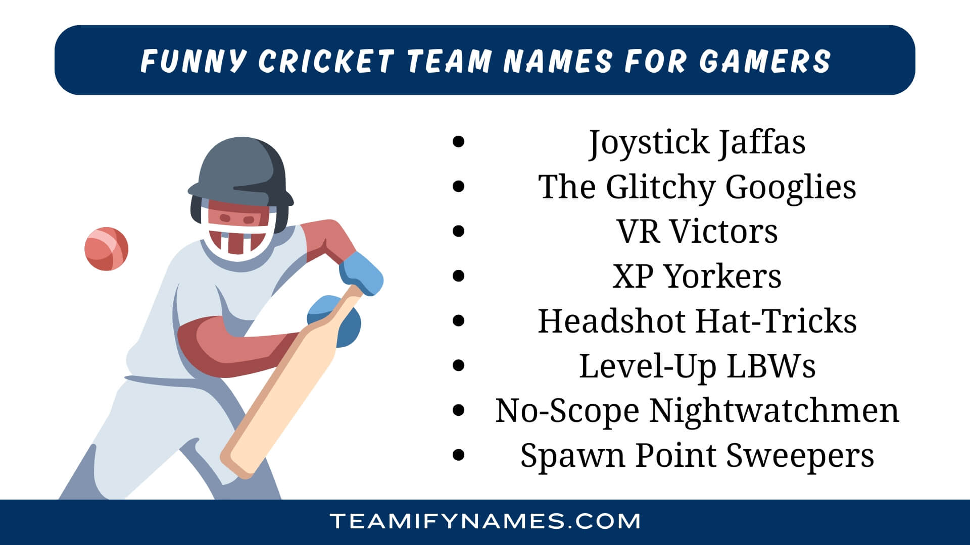 Funny Cricket Team Names For Gamers