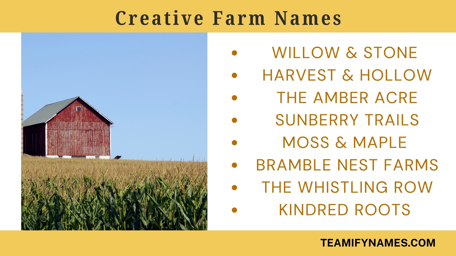 Creative  Farm Names