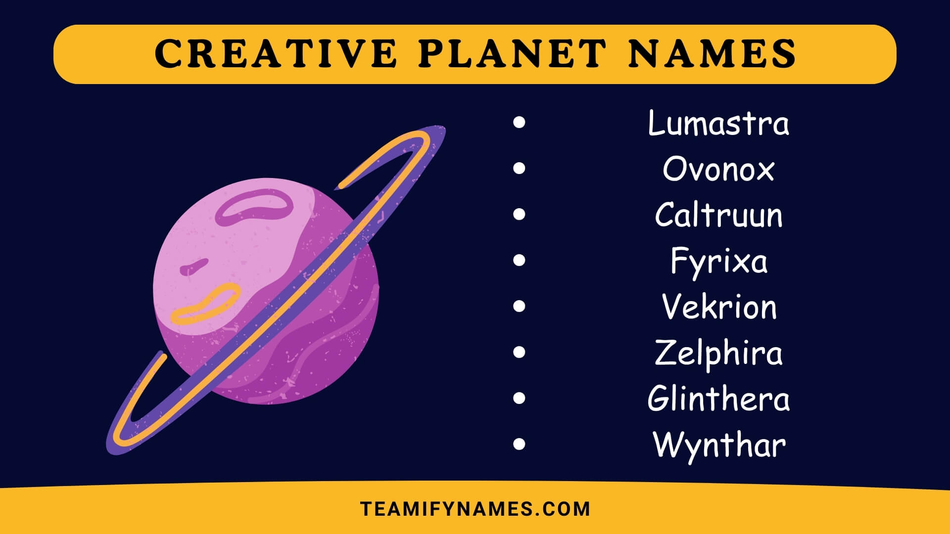 Creative Planet Names