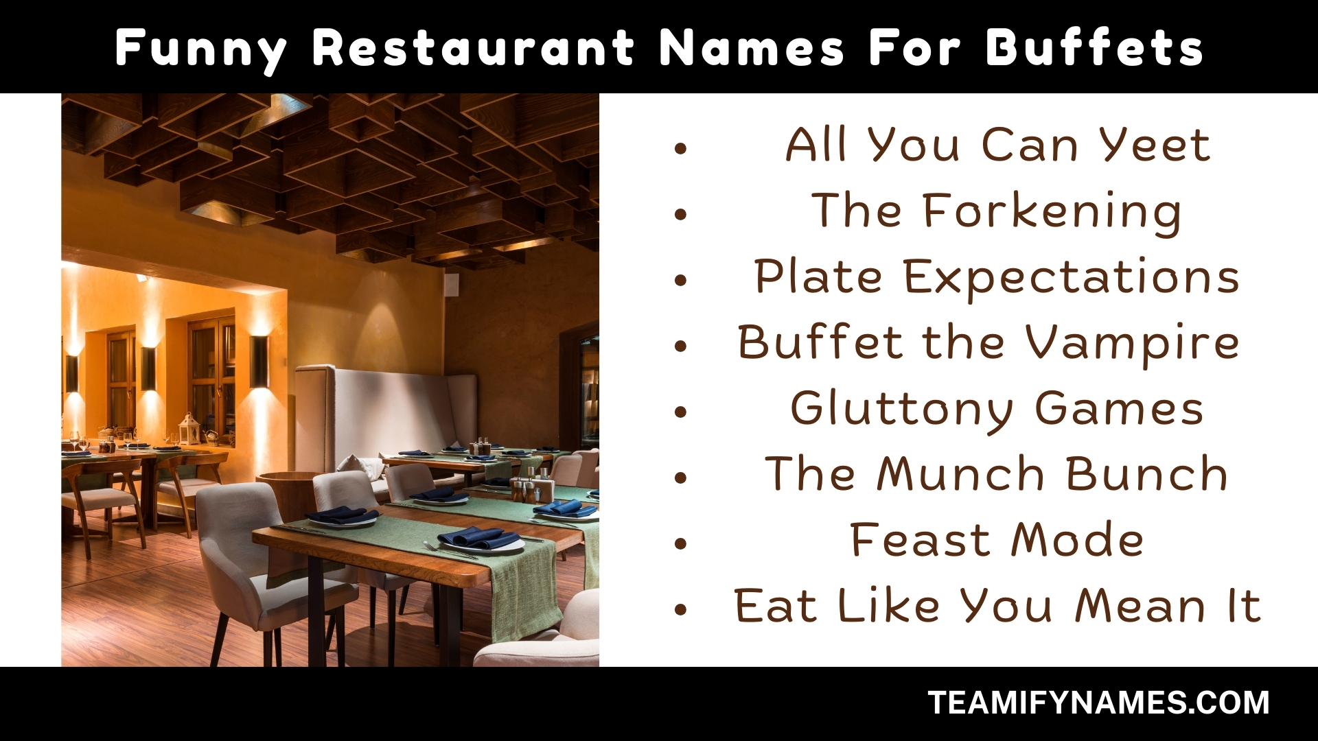 Funny Restaurant Names For Buffets
