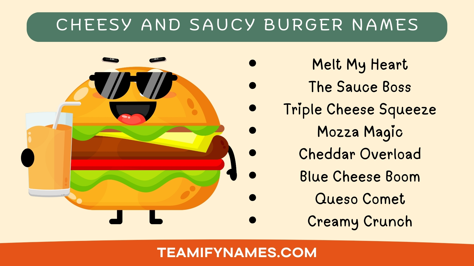 Cheesy and Saucy Burger Names