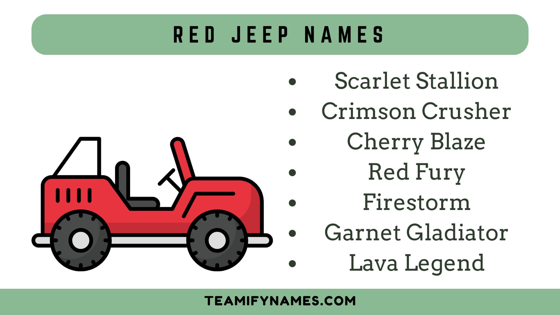 Red Jeep Names