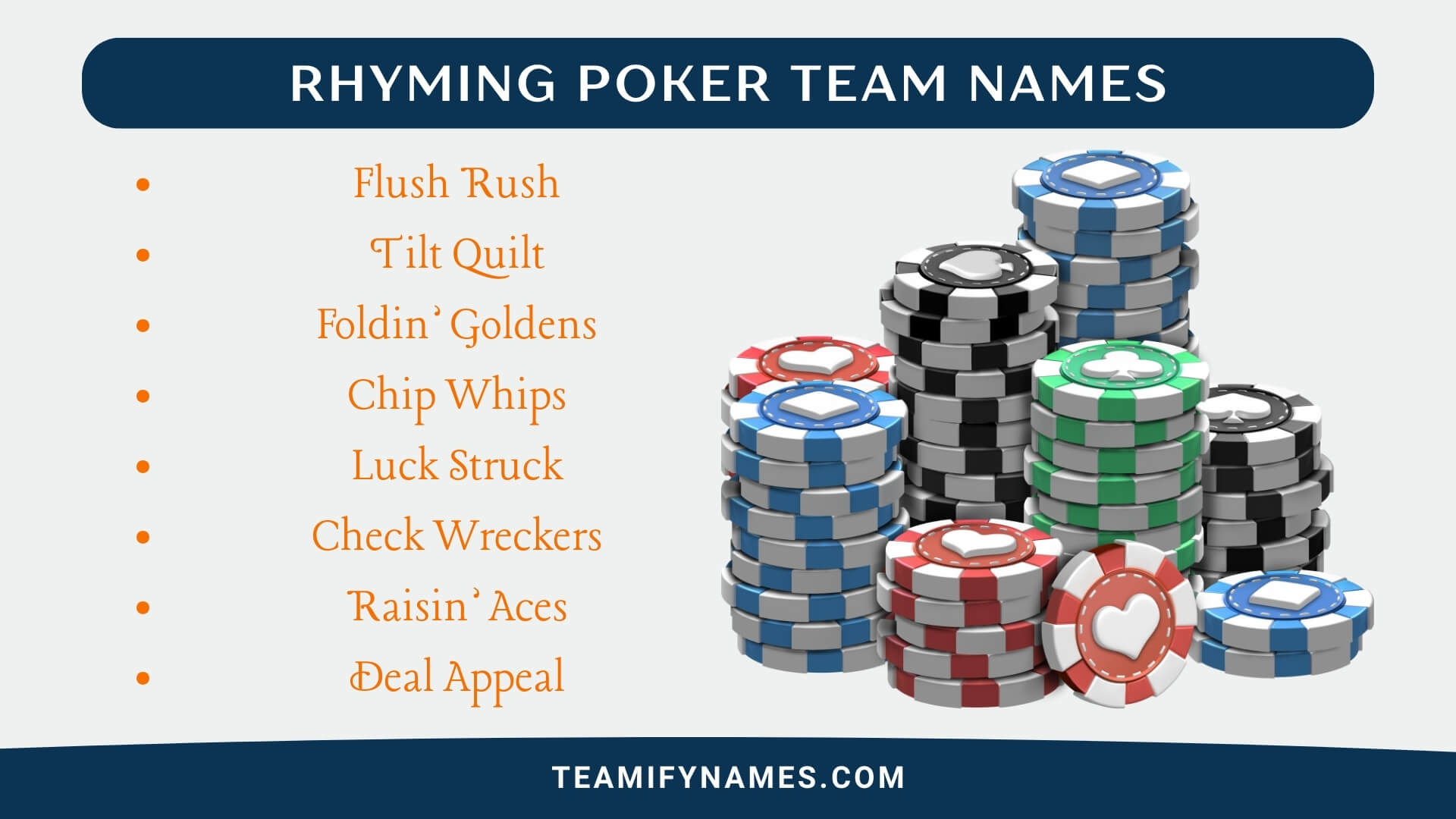 Rhyming Poker Team Names