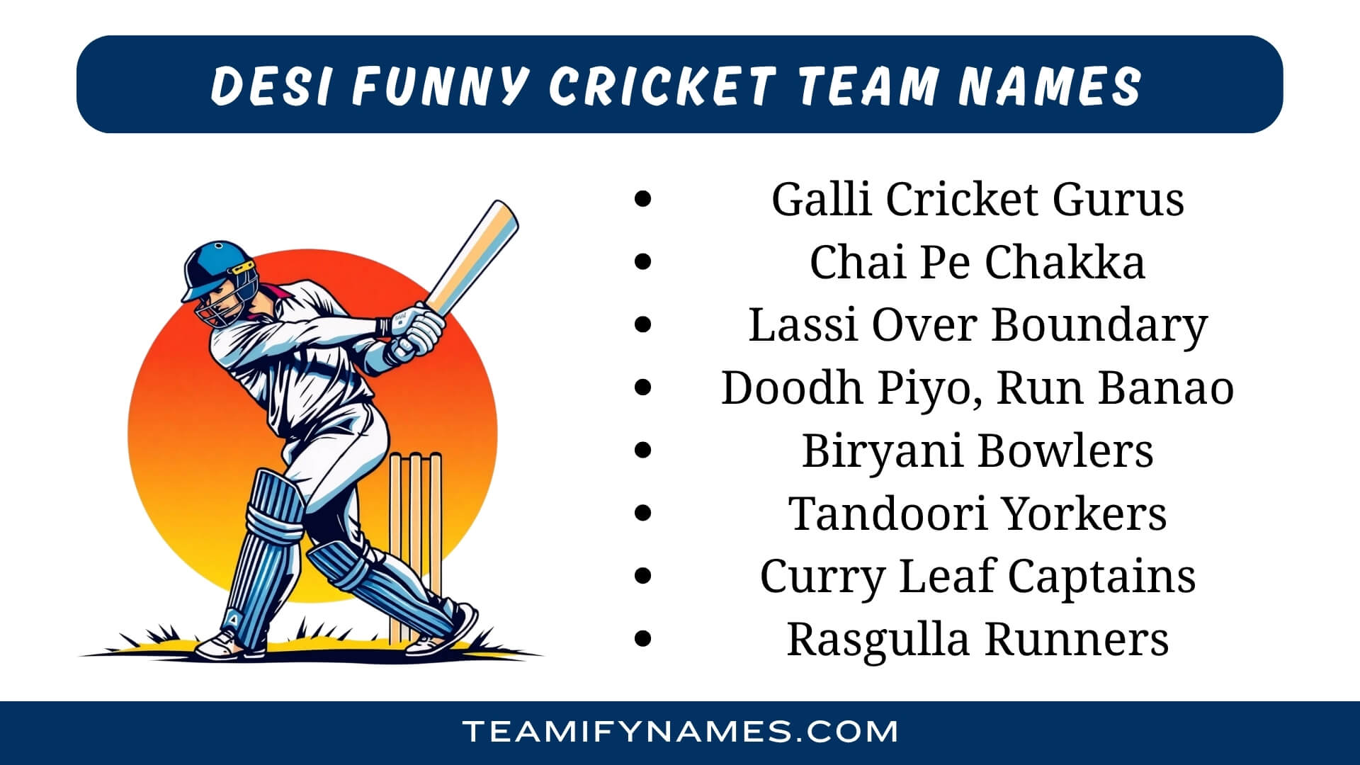 Desi Funny Cricket Team Names