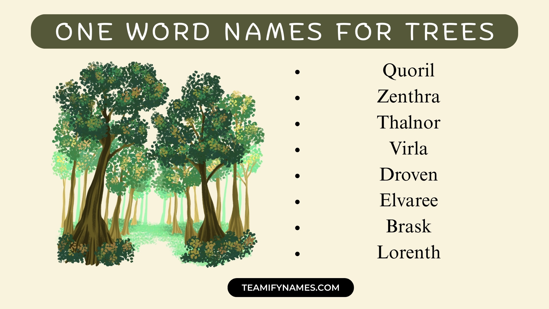 One Word Names For Trees