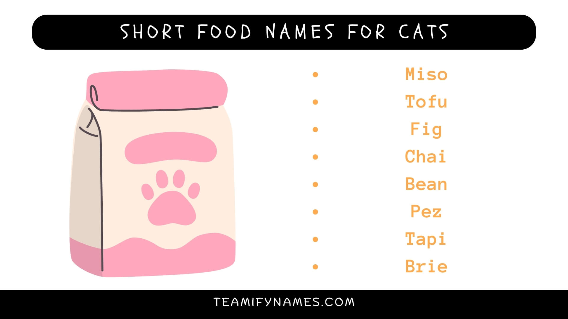 Short Food Names for Cats