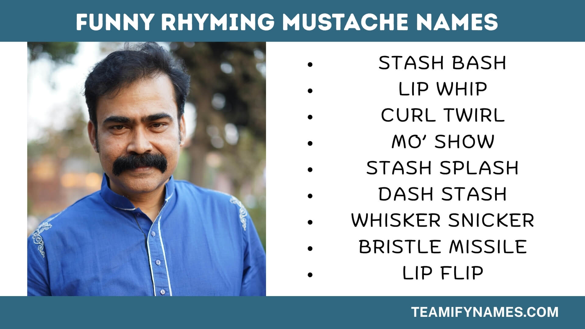 Funny Rhyming Mustache Names
