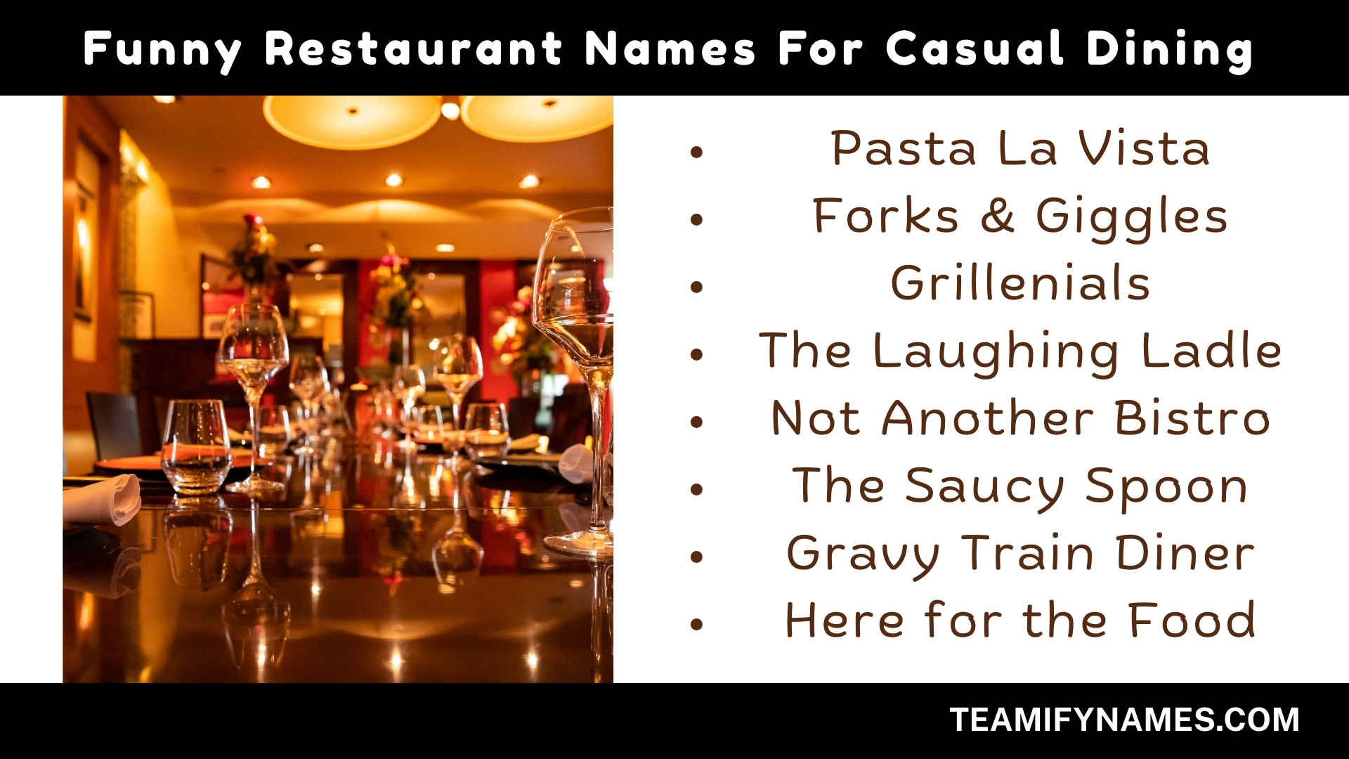 Funny Restaurant Names For Casual Dining