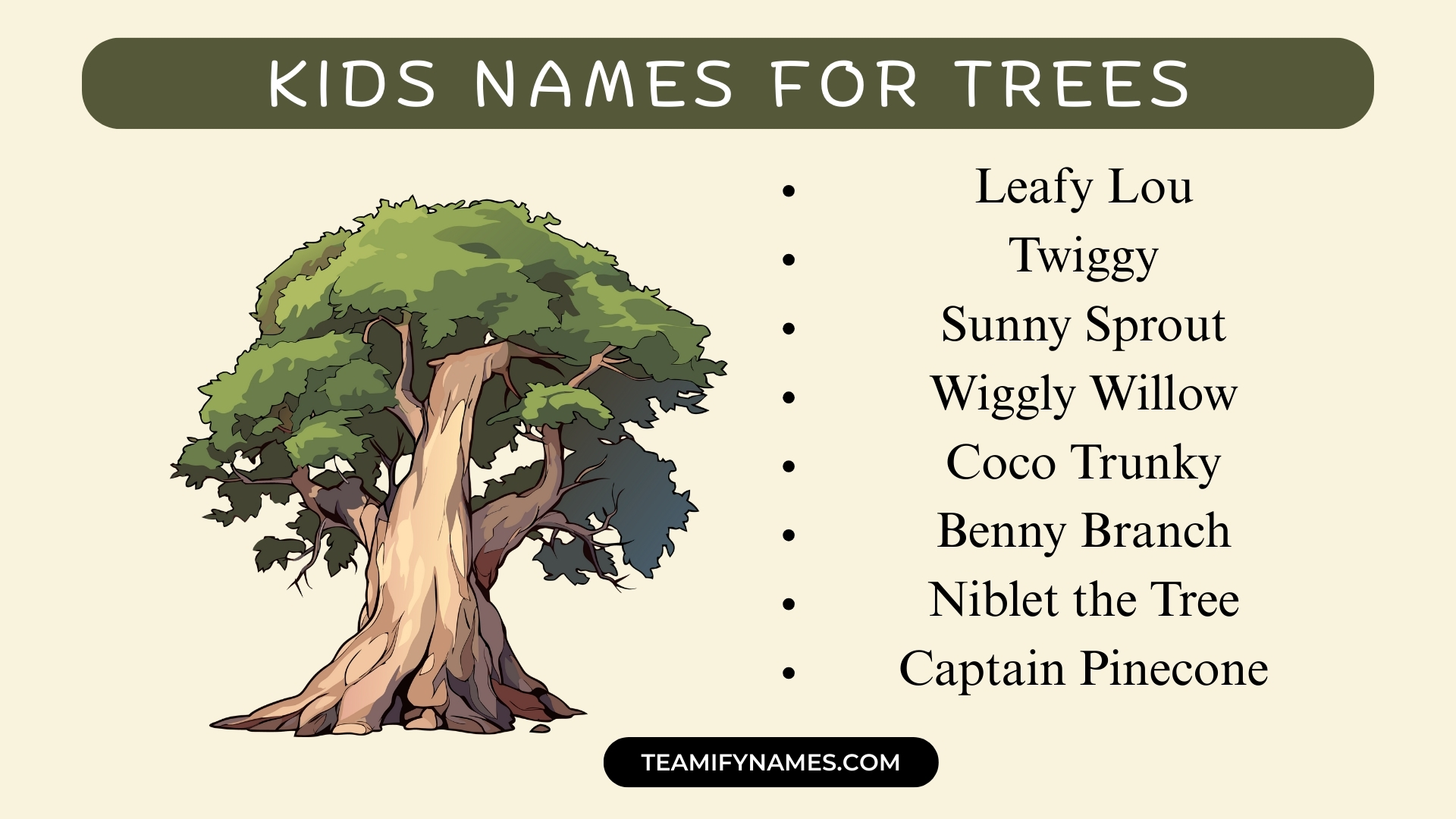 Kids Names For Trees