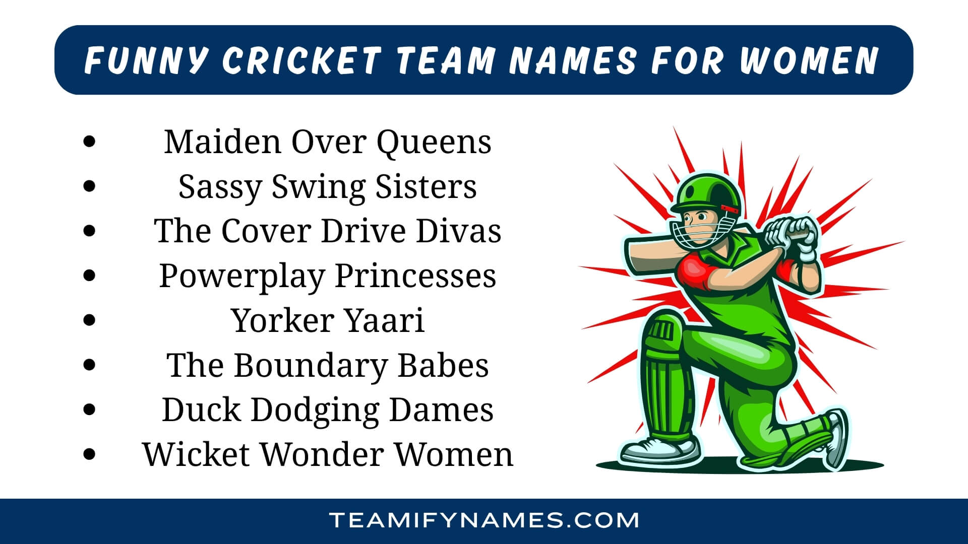 Funny Cricket Team Names for Women